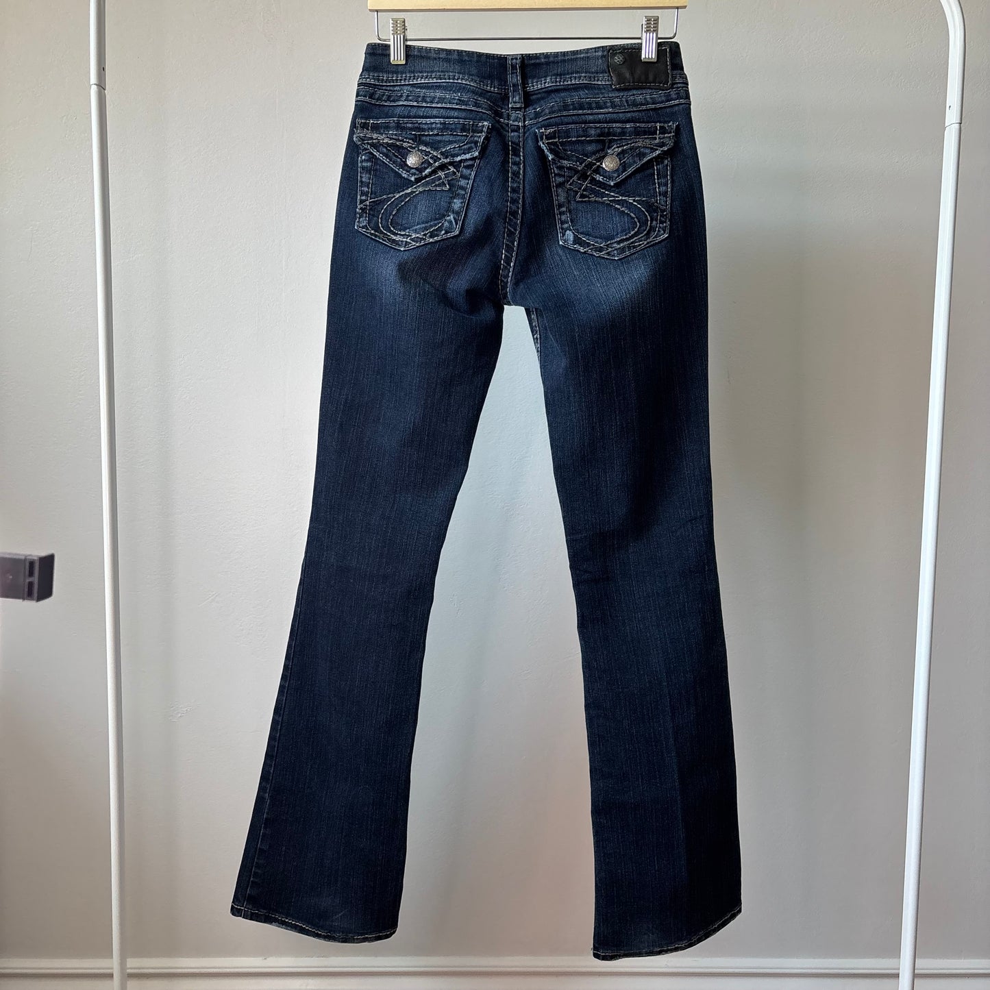 Dark Wash Bootcut Stitch Detailed Jeans