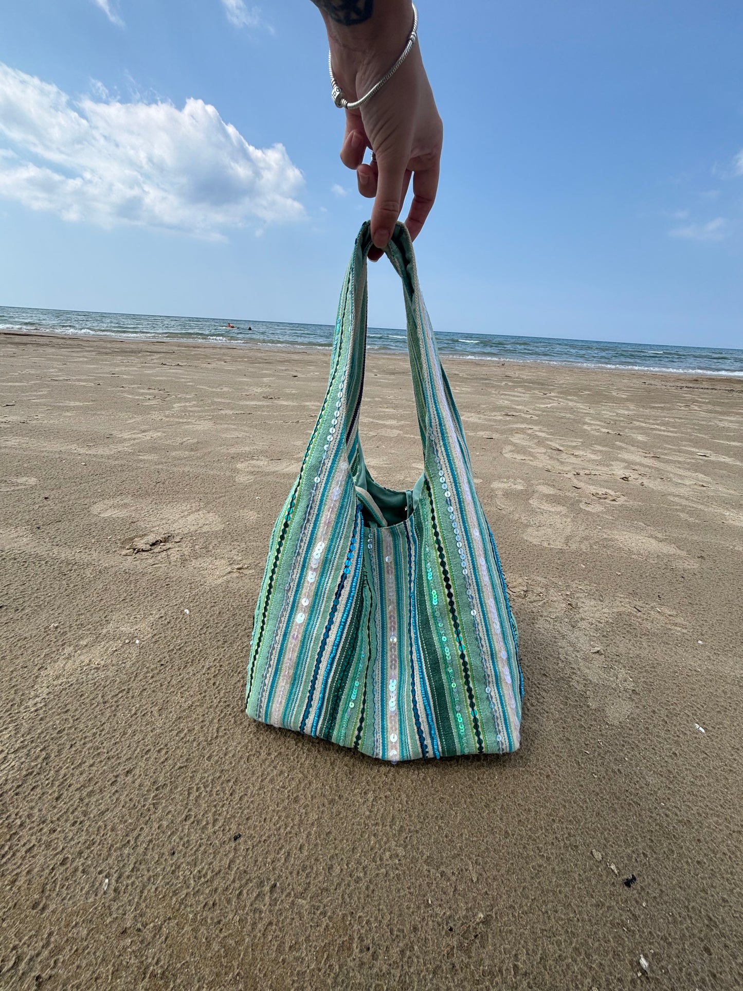 Sequin Striped Bag