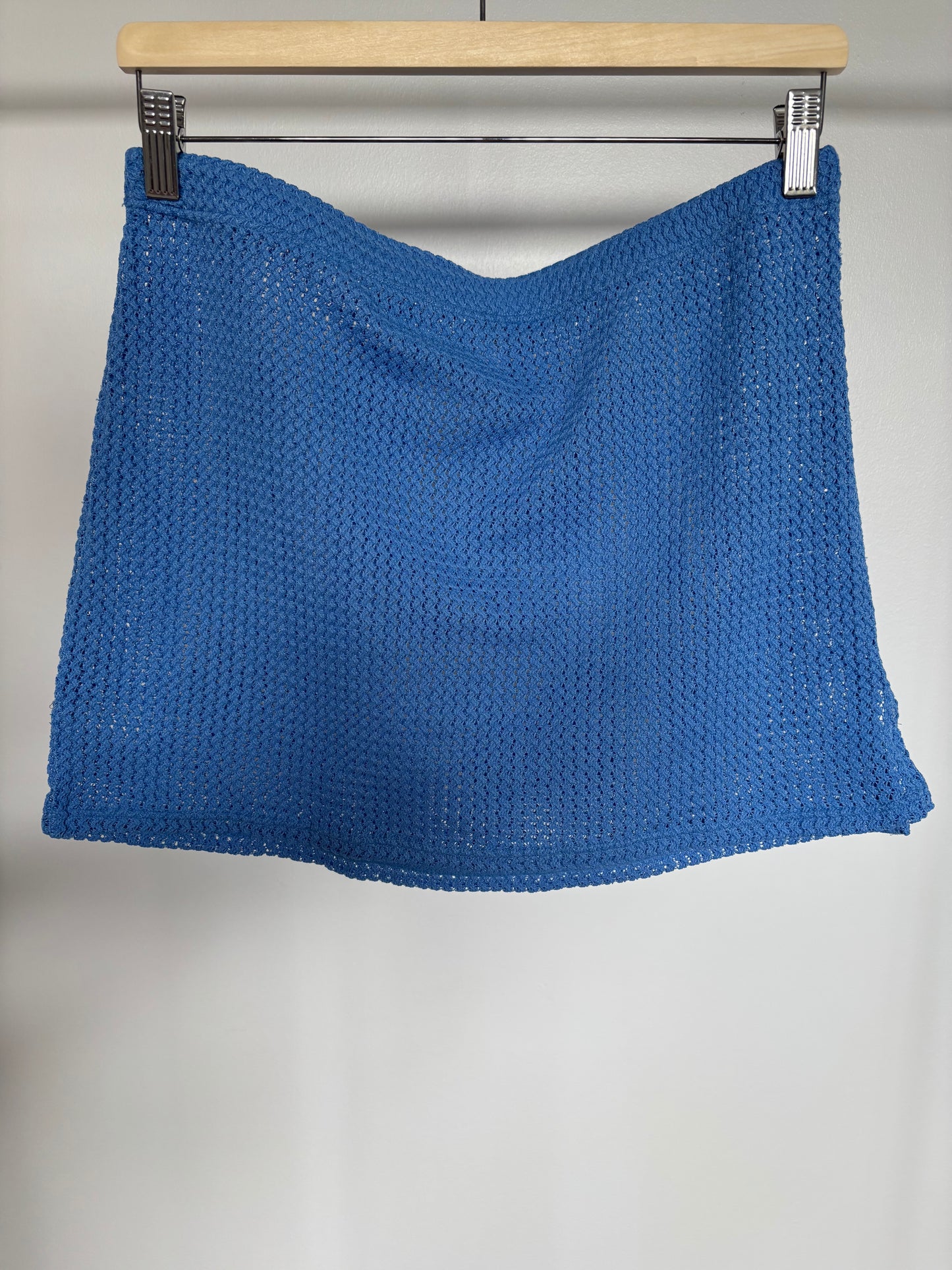 Blue Knit Swim Skirt