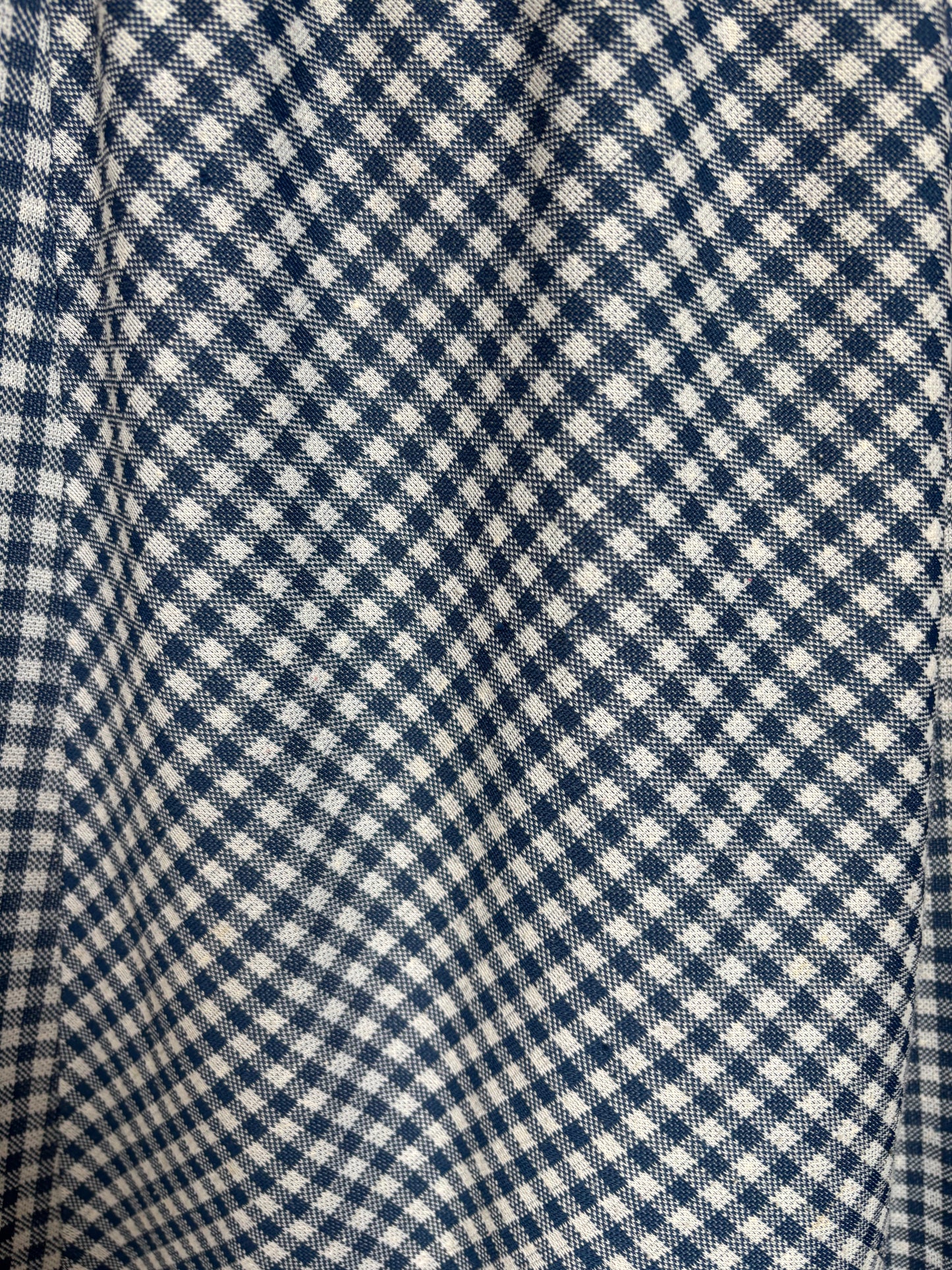 Vintage Blue Gingham Knee Length Skirt Size M