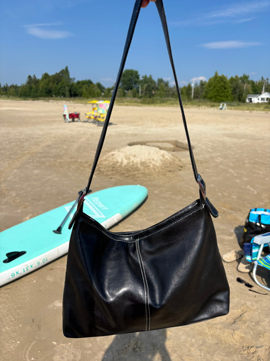 Black & White Stitch Shoulder Bag
