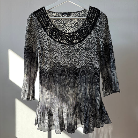 Mandee Long Pleated Stretch Top