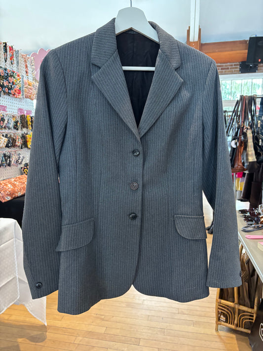 Grey Pinstriped Blazer Size 12
