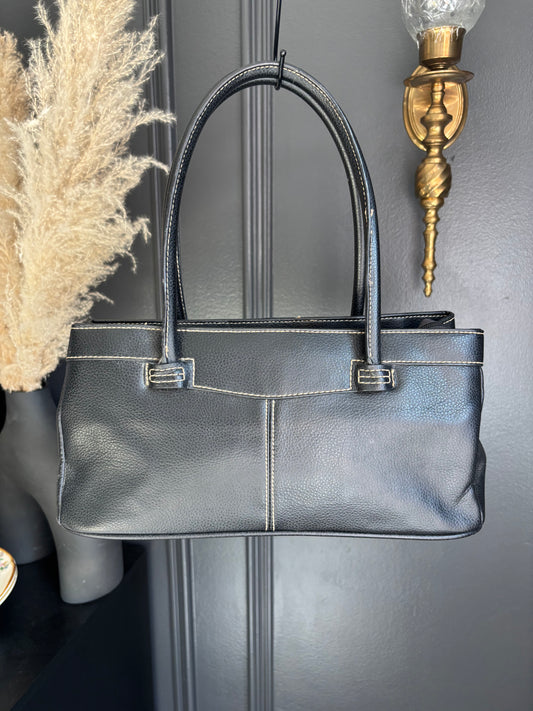 Black Rectangle Stitched Shoulder Bag