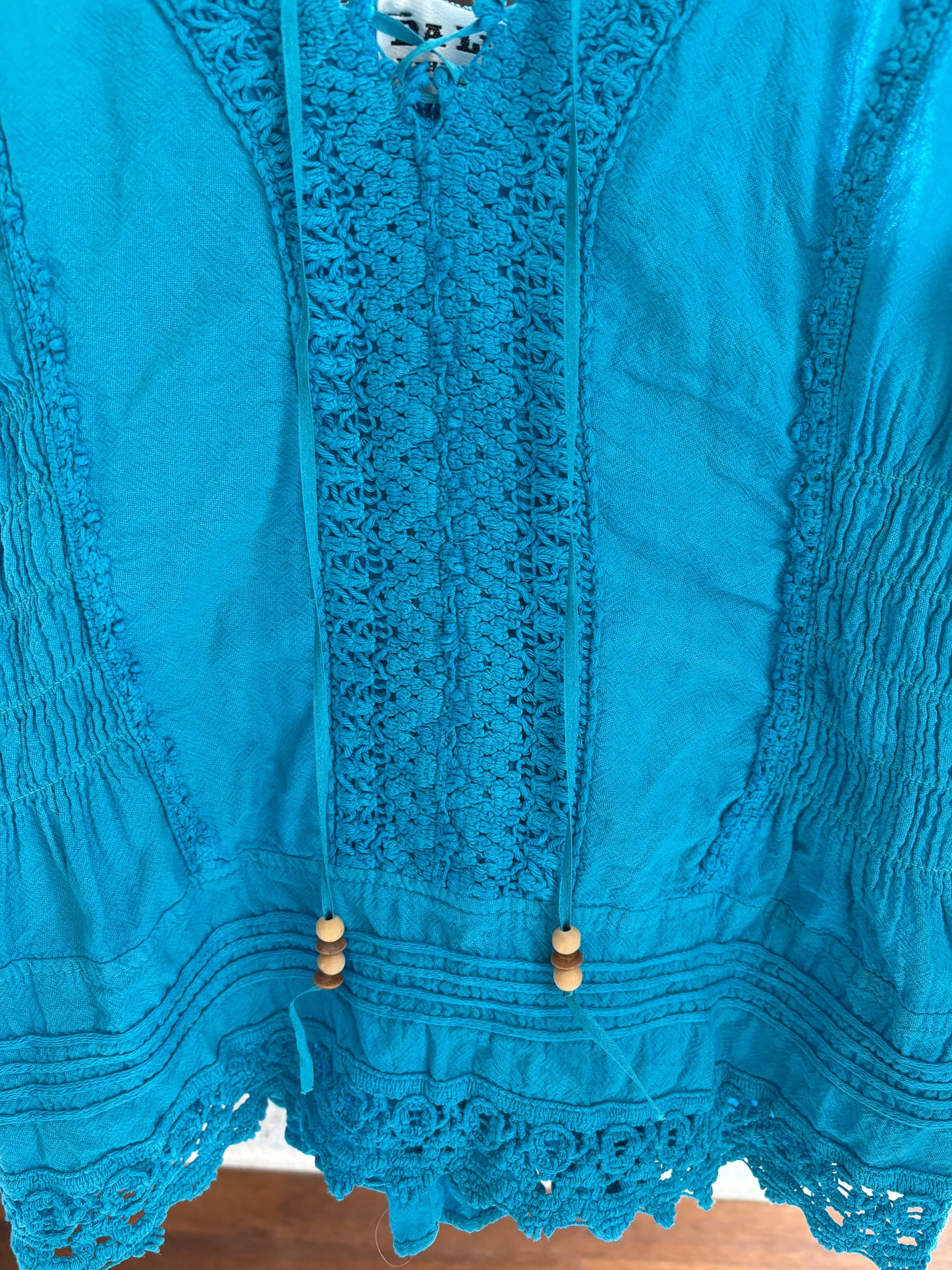 Blue Crochet Beach Top Size M