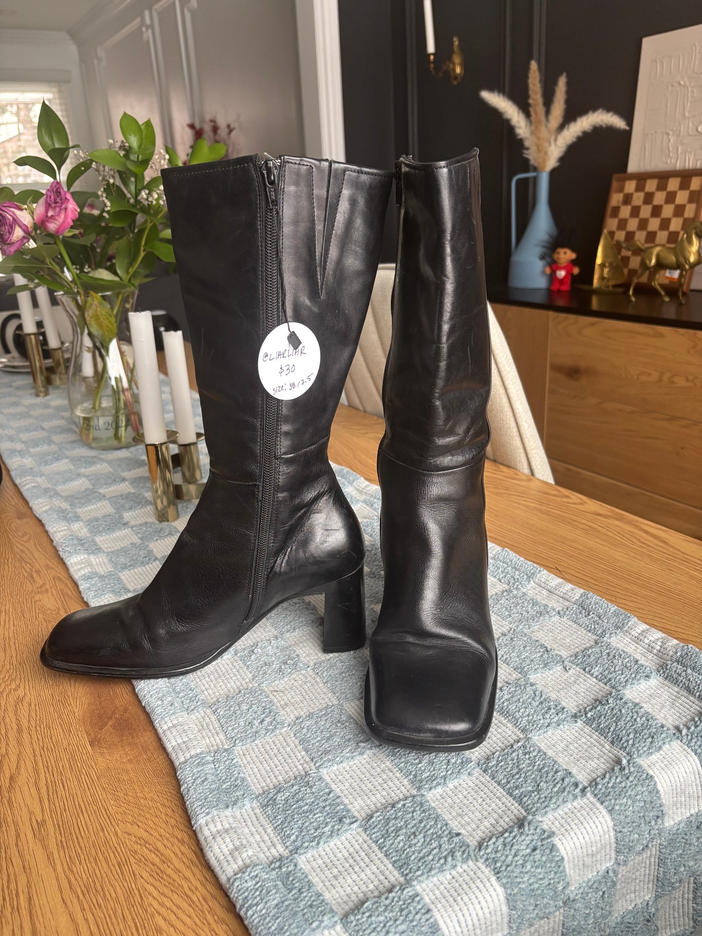 Vintage Prialpas Gomma Italian Leather Boots Size 38