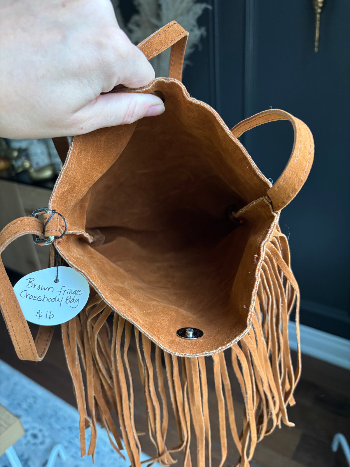 Brown Fringe Crossbody Bag