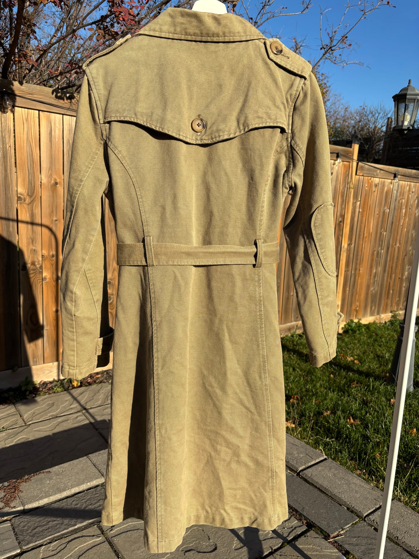 Green Khaki Trench Coat Size S