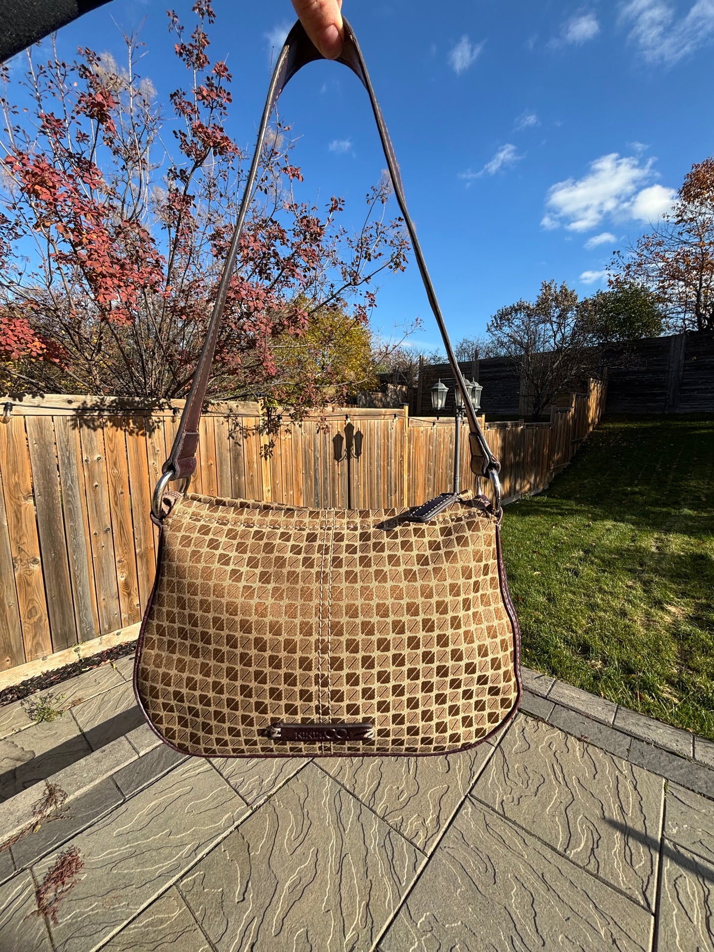 Small Brown Printed Should Bag