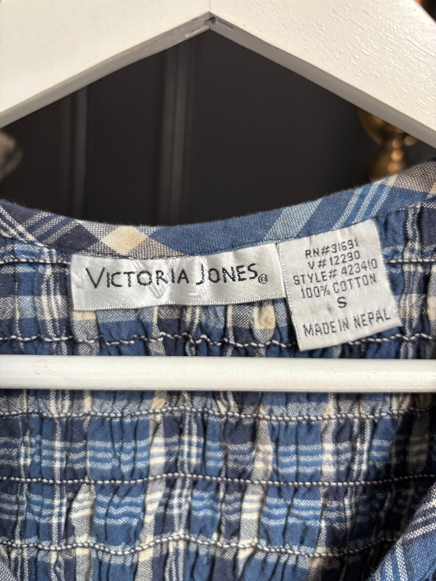 Vintage Plaid Crinkle Crop Tank Size S