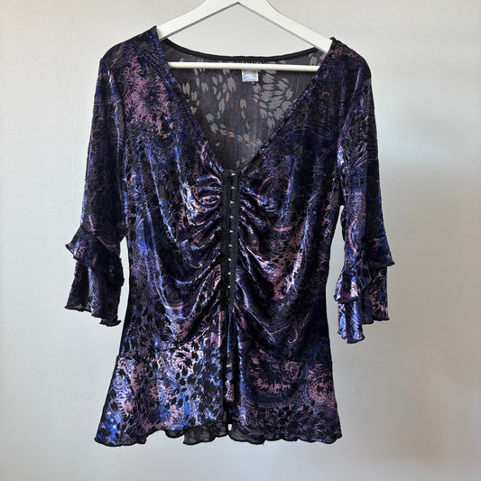 Vintage Velvet Paisley Blouse