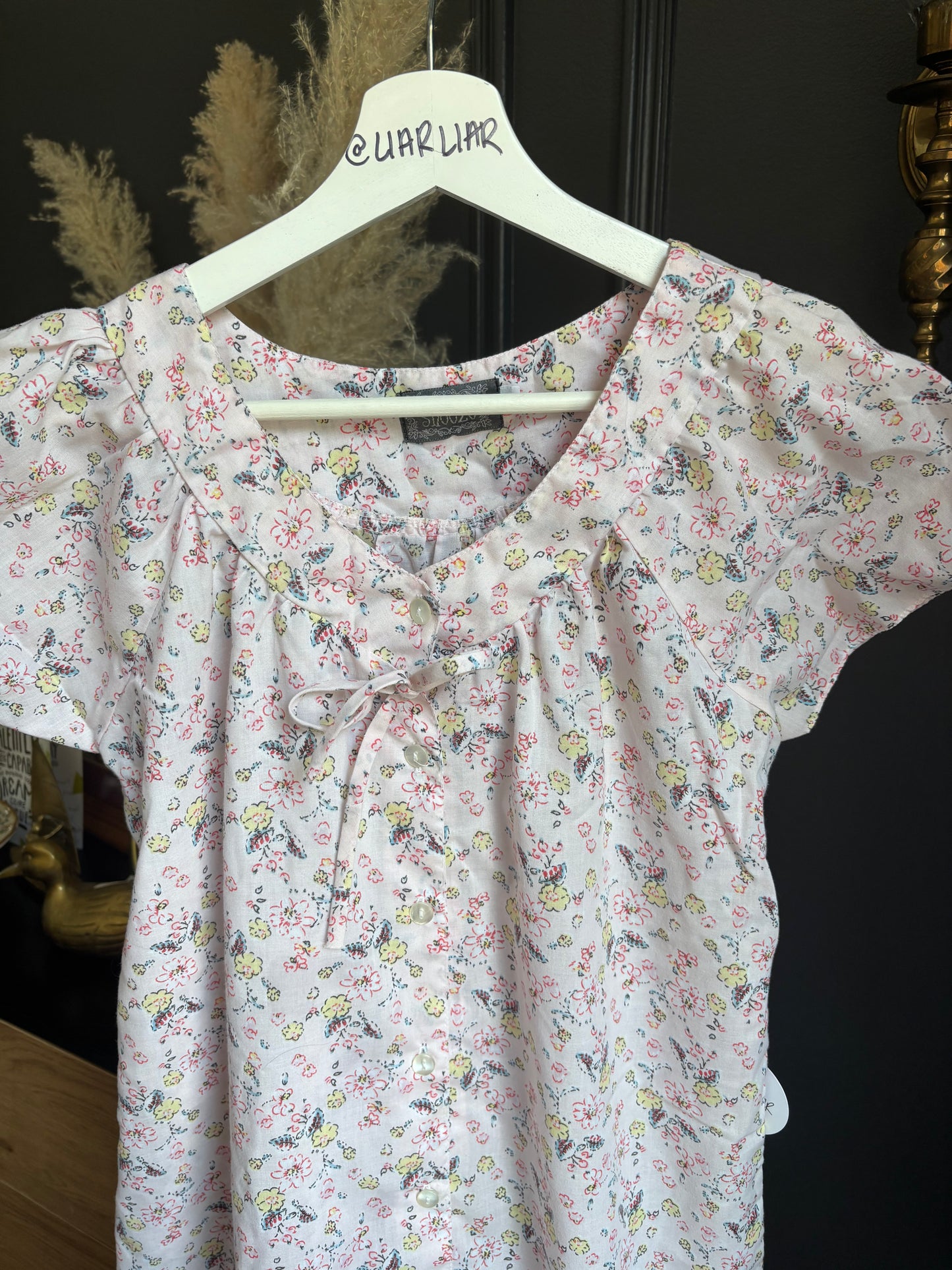Button Down Short Nightgown Size S