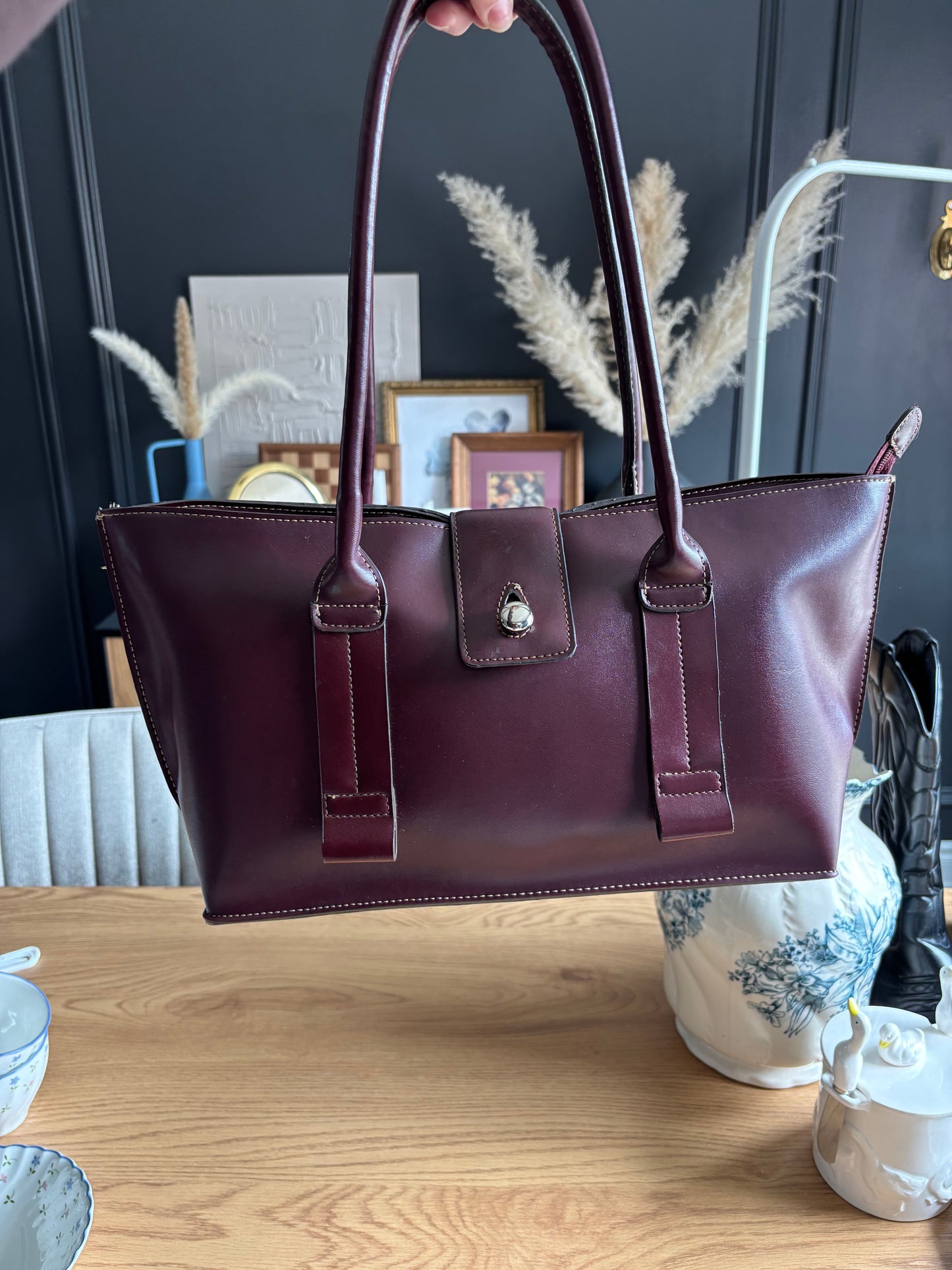 Vintage Burgundy Shoulder Bag