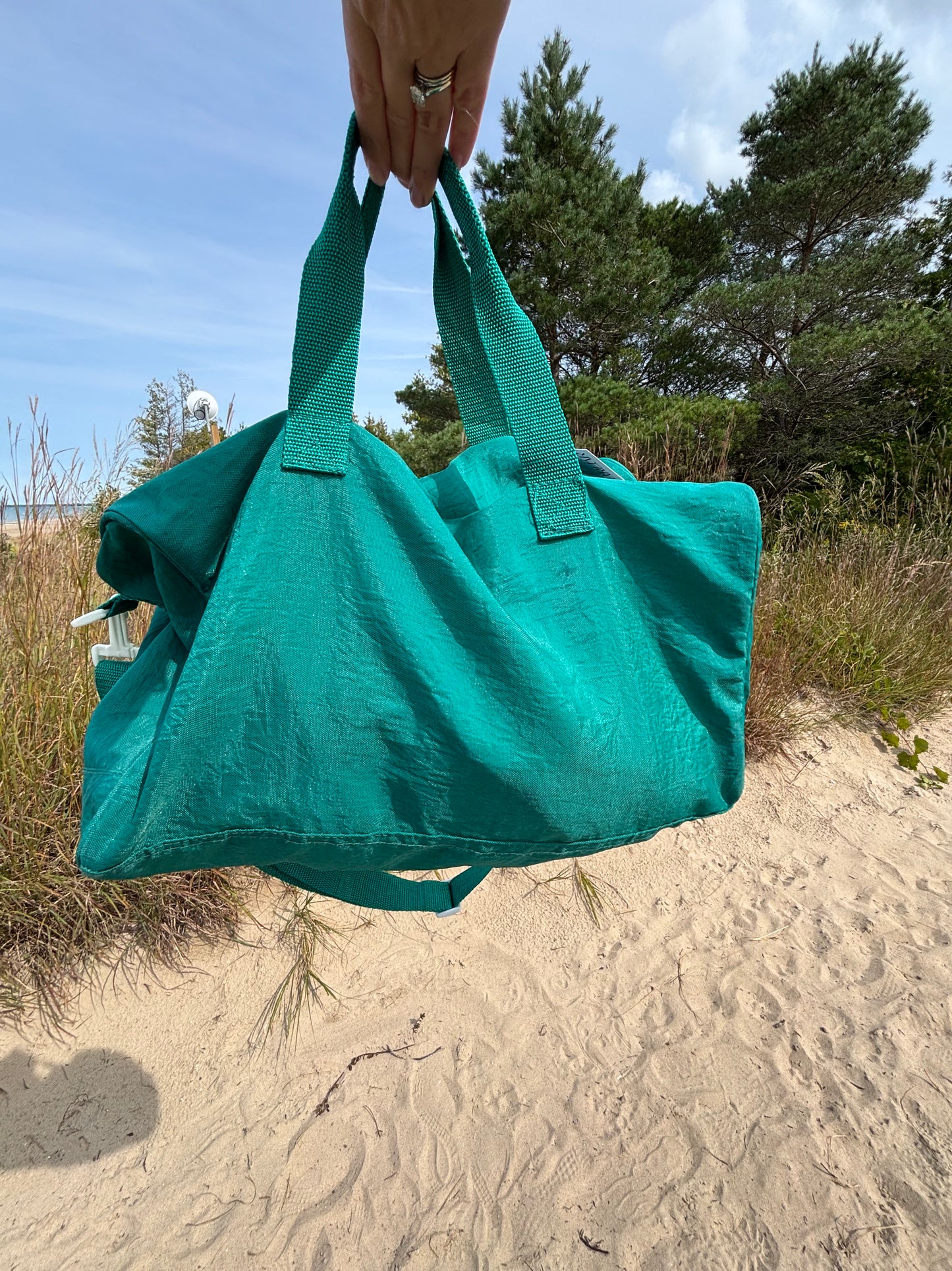 Green Vintage Addidas Nylon Gym Bag