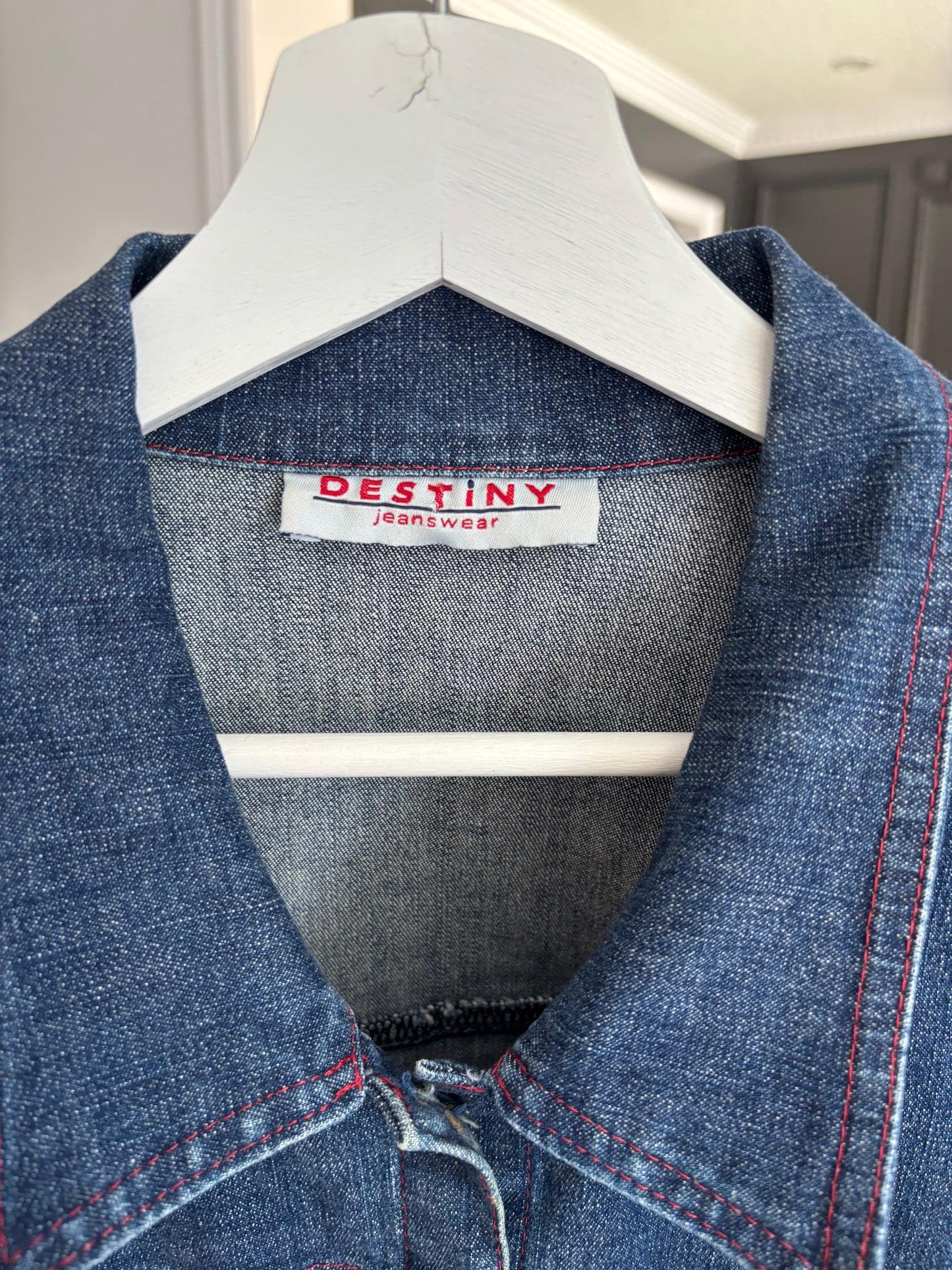 Short Sleeve Denim Shirt Size L