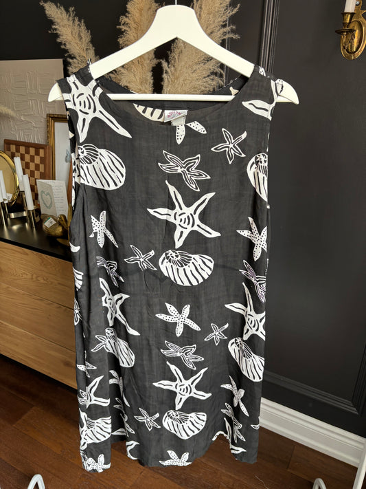 Black Vintage Beach Dress Size L