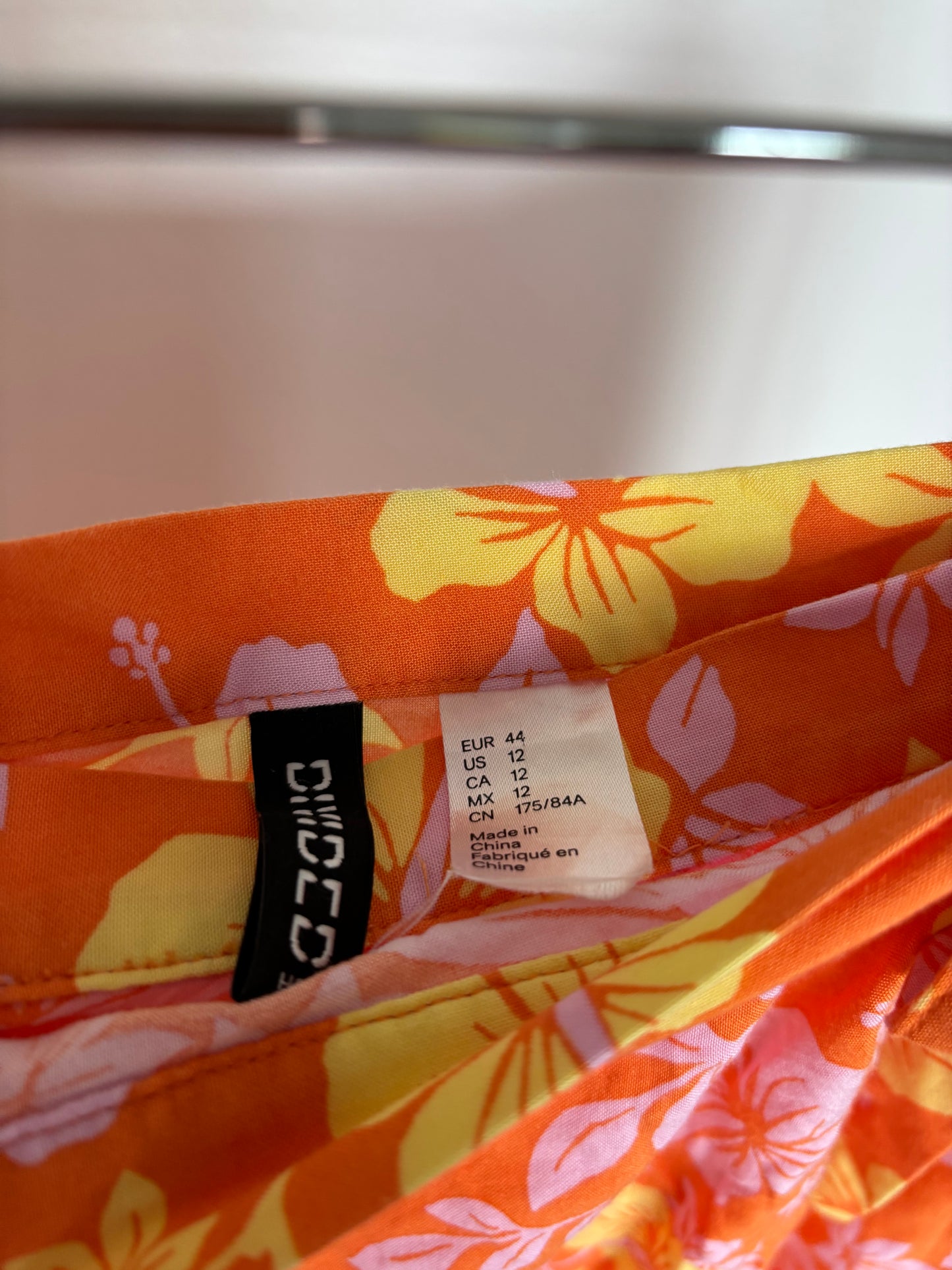 Orange Hibiscus Wrap Tie Skirt Size 12