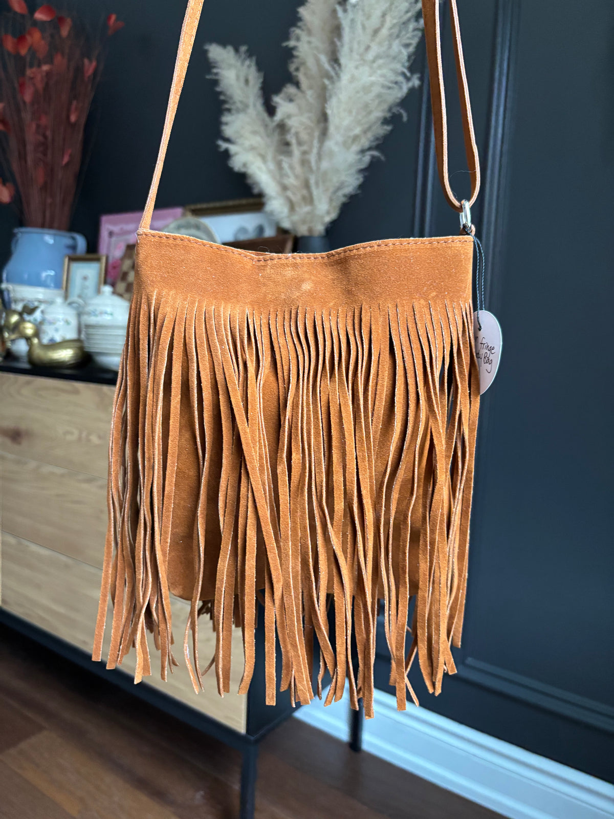 Brown Fringe Crossbody Bag