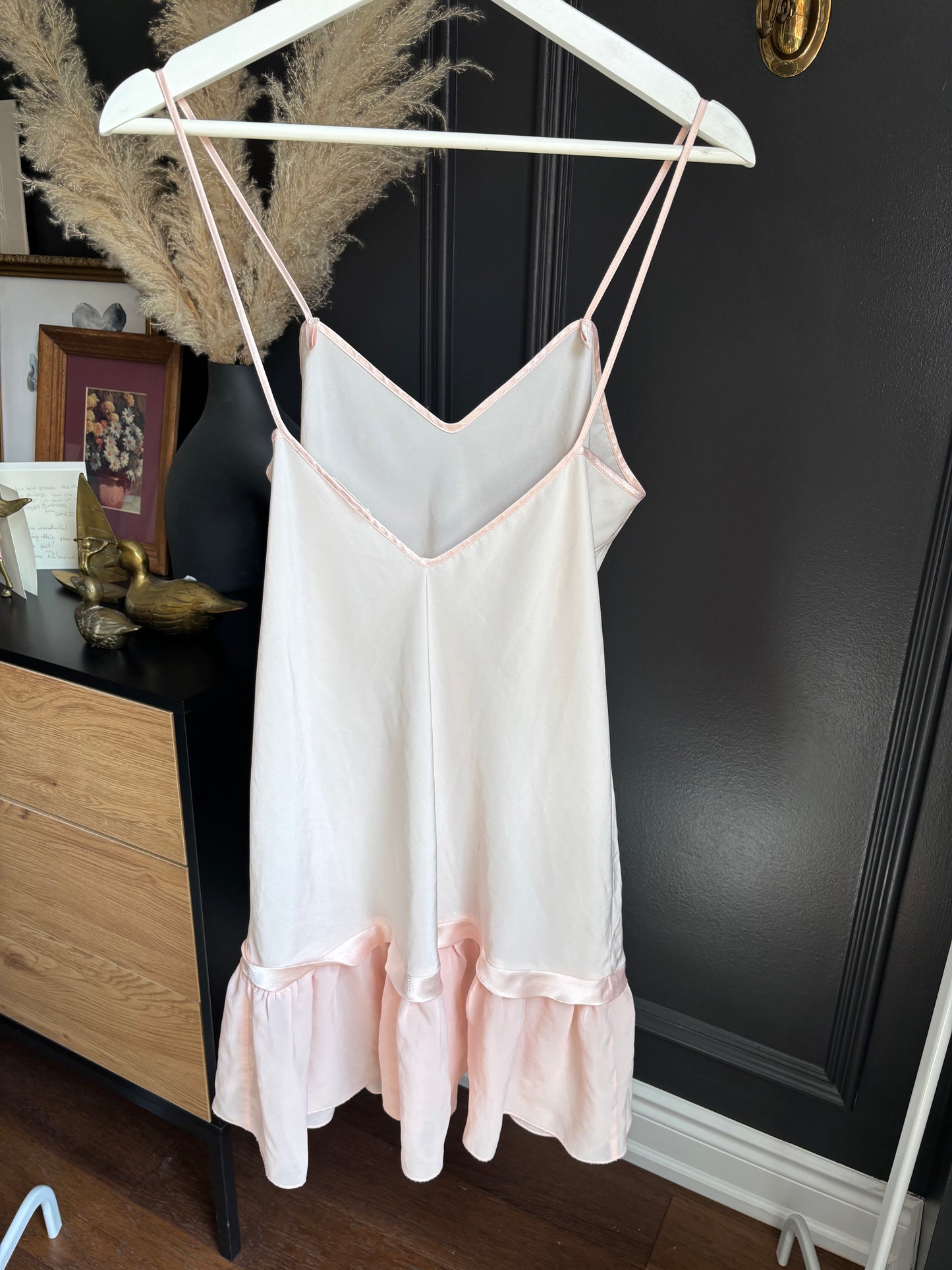 Vintage Pink Sheer Slip Size M