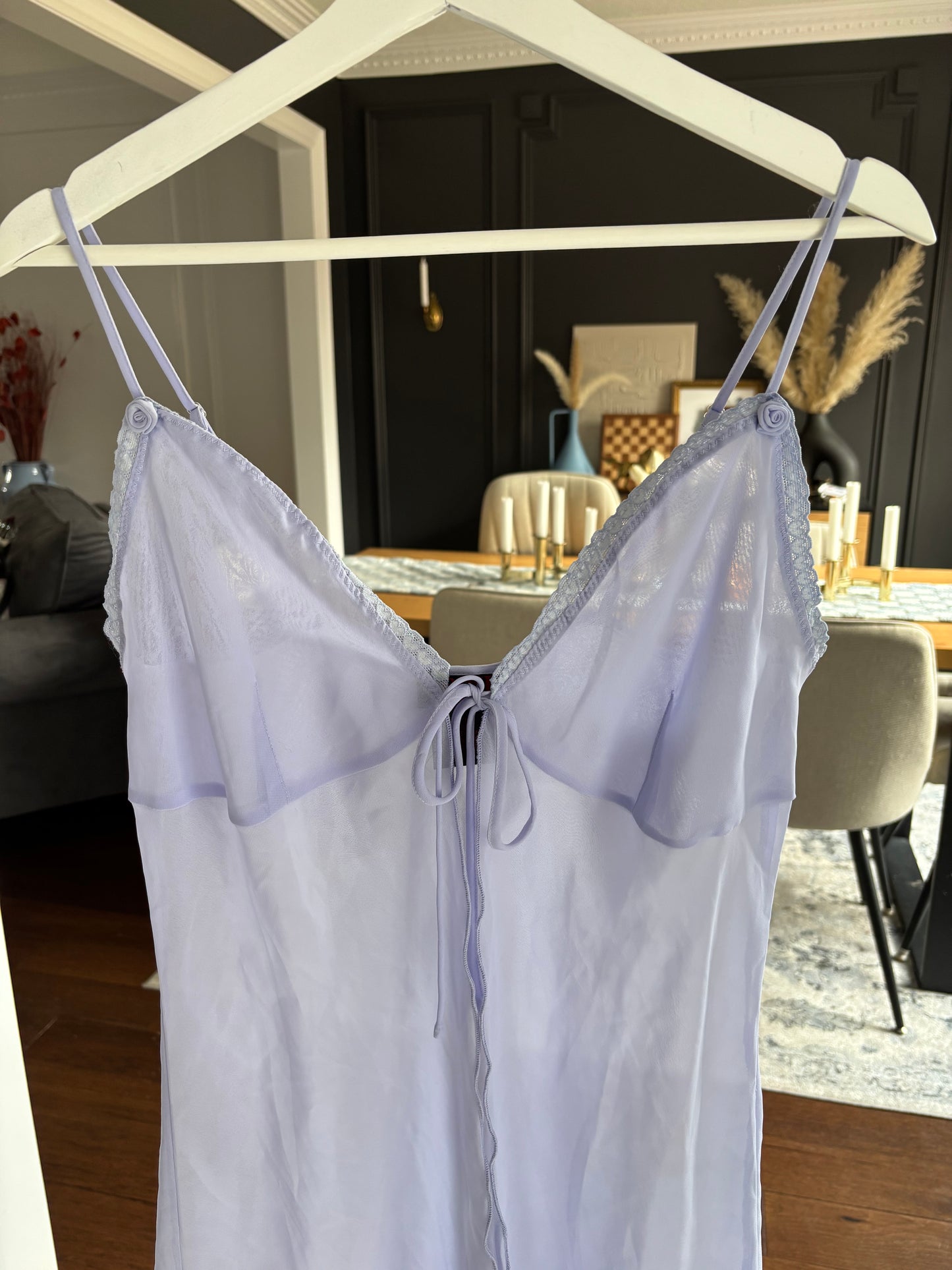 Vintage Lavender Front Tie Slip Size M