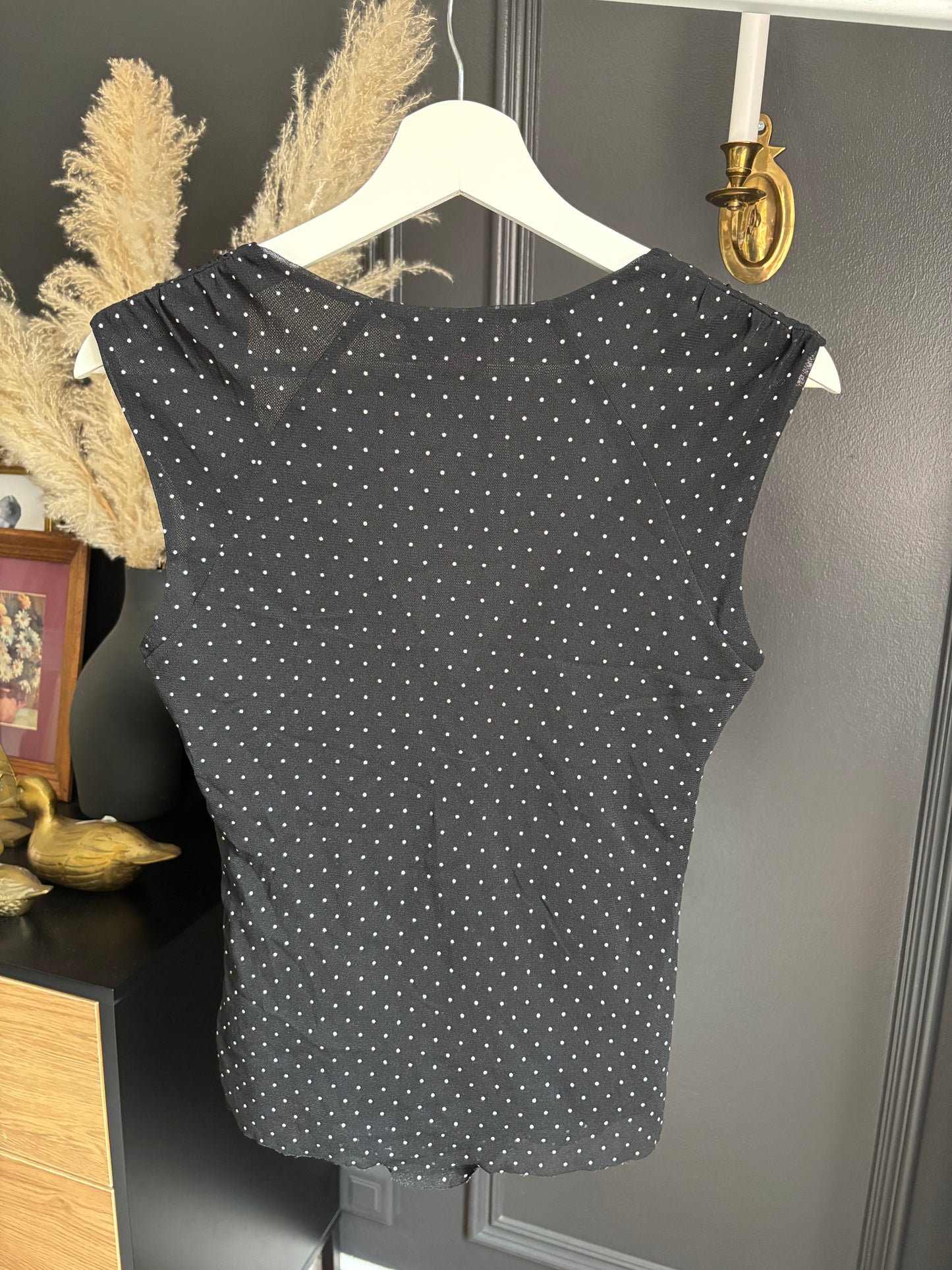 Mesh Y2K Polka Dot Top Size S