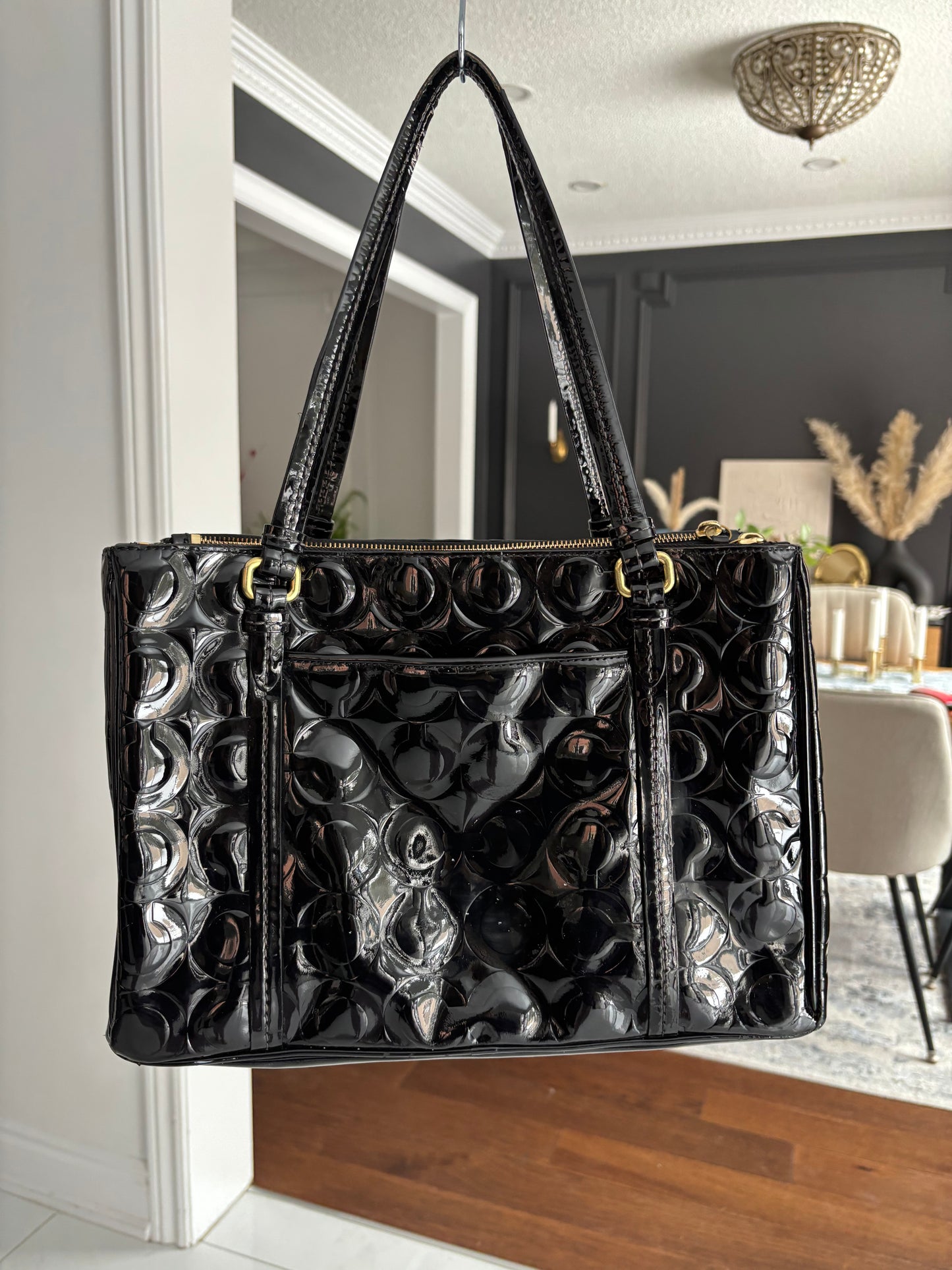 Coach Peyton Embossed Patent Carryall Shoulder Bag