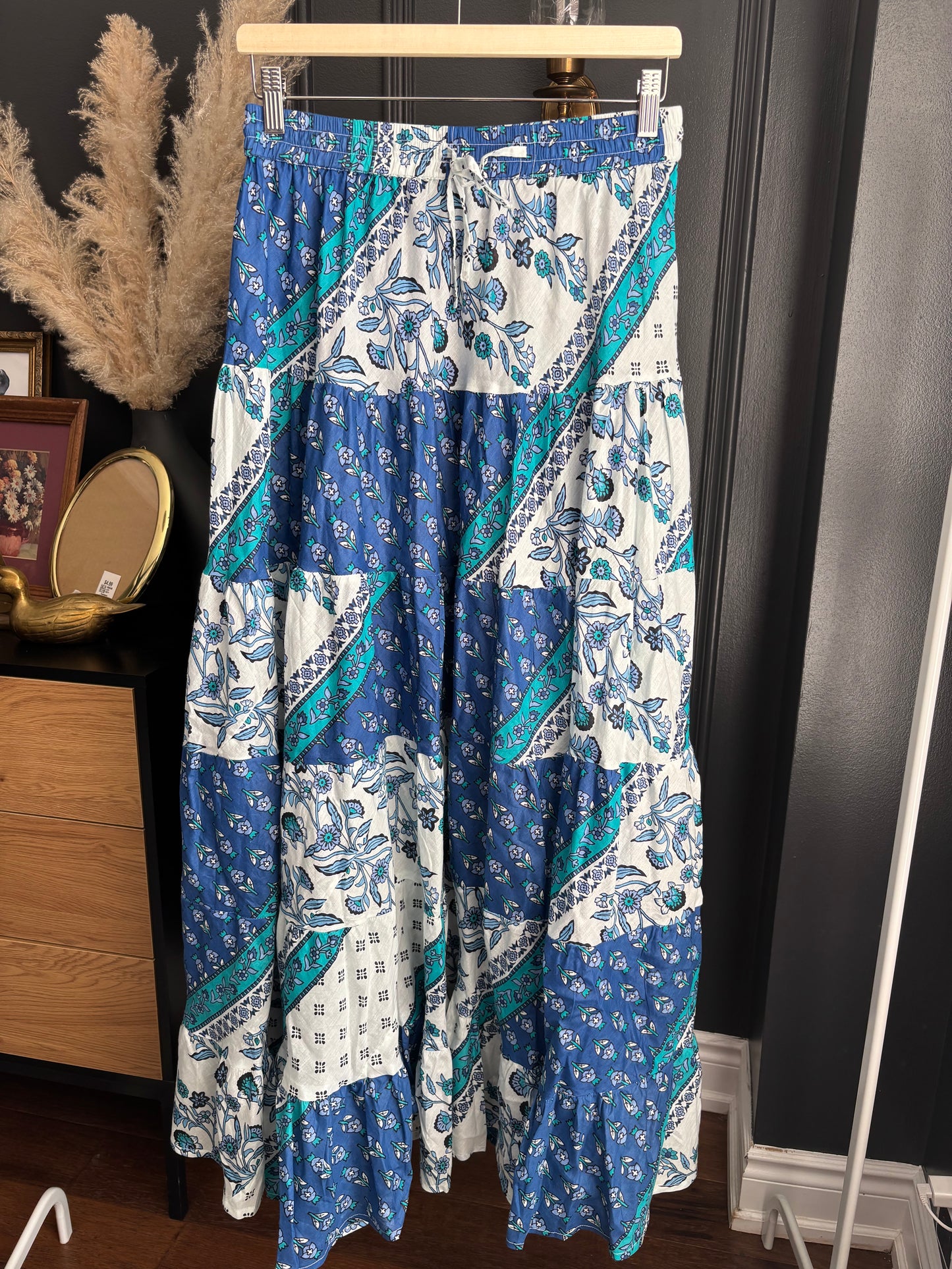 Floor Length Cotton Print Skirt Size M