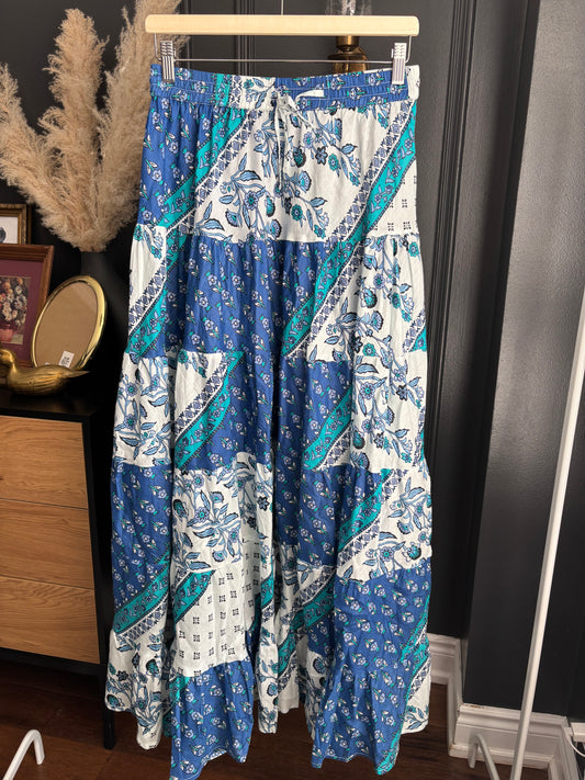Floor Length Cotton Print Skirt Size M