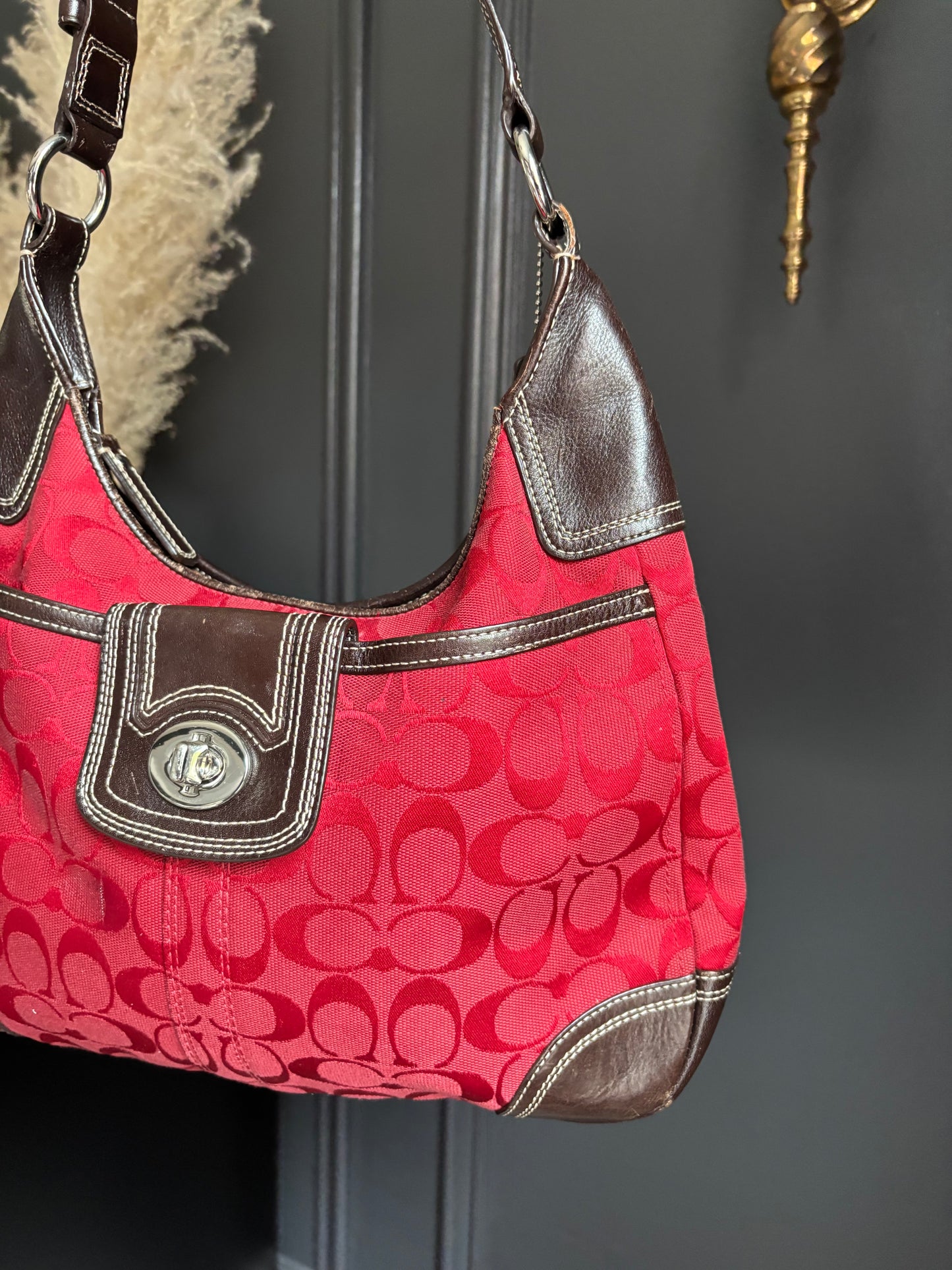 Coach Hampton Signature Hobo Shoulder Bag