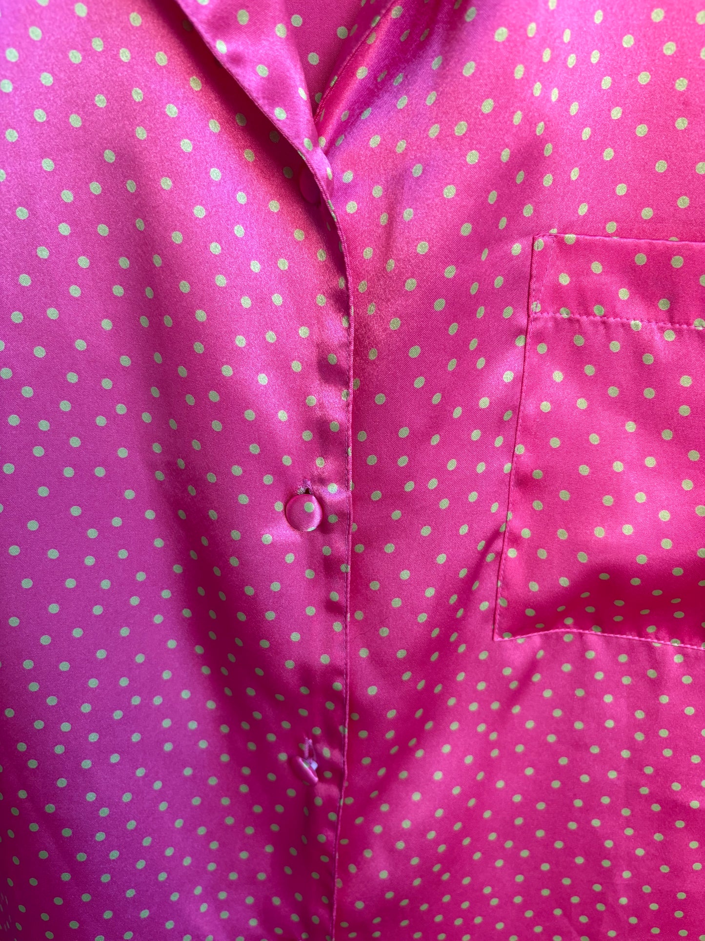 2 Piece Pink & Green Polka Dot PJ Set Size S