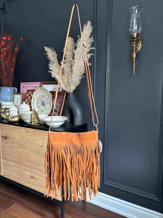 Brown Fringe Crossbody Bag