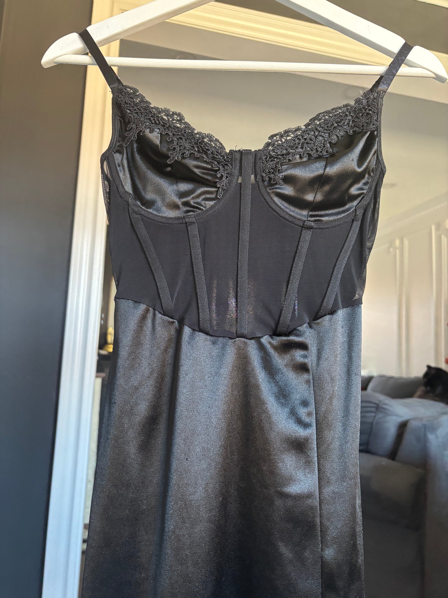 Black Corset Slip Dress Size S