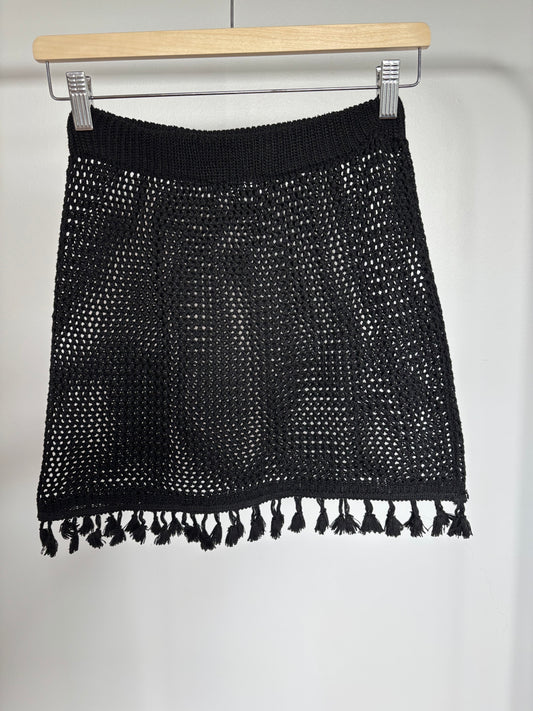 Black Knit Swim Cover Skirt Size XS-S