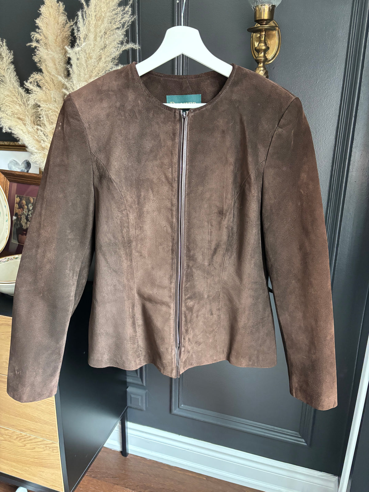 Brown Vintage Danier Sued Zip Jacket Size L