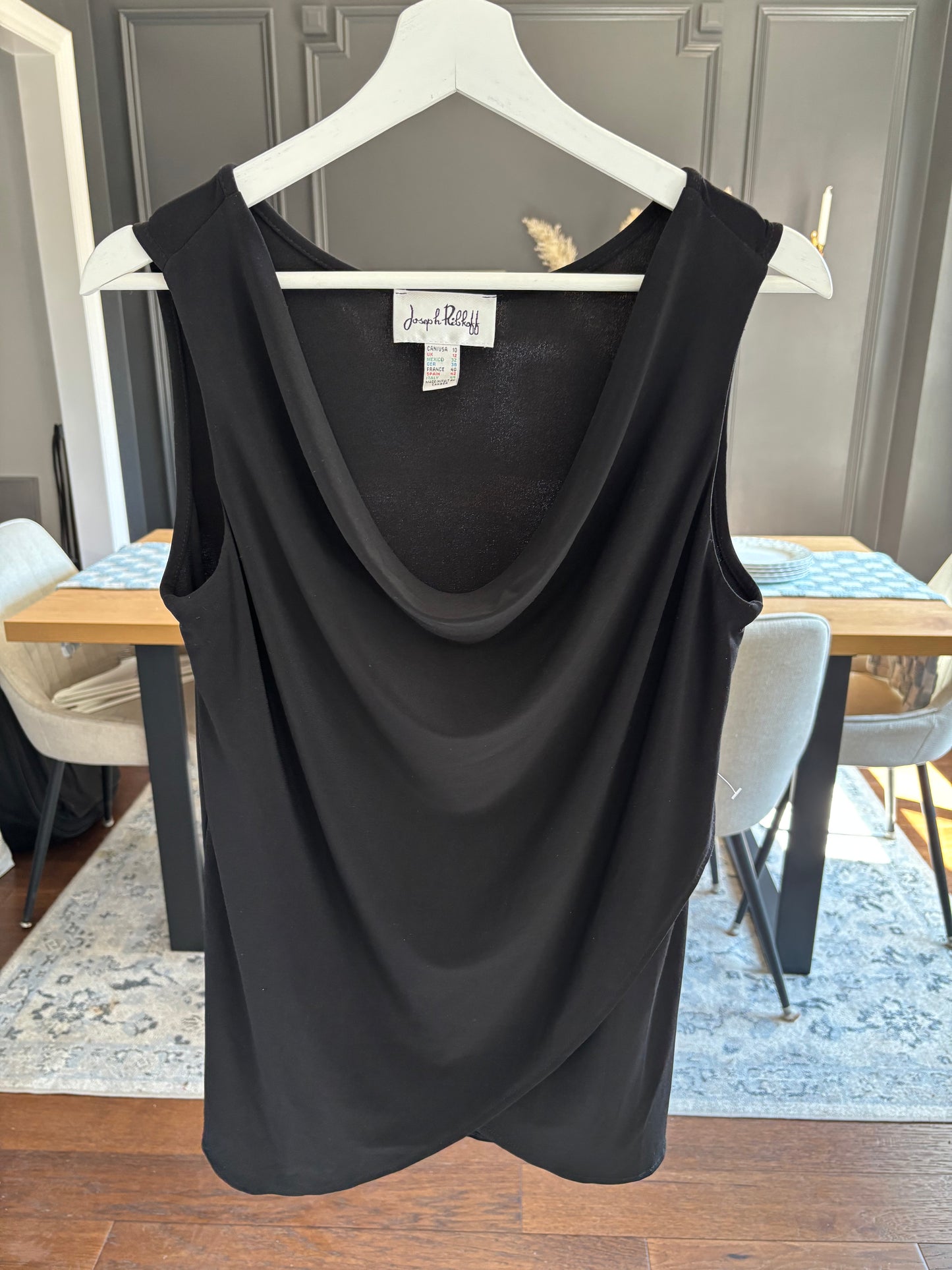 Black Cowl Neck Tank Size L