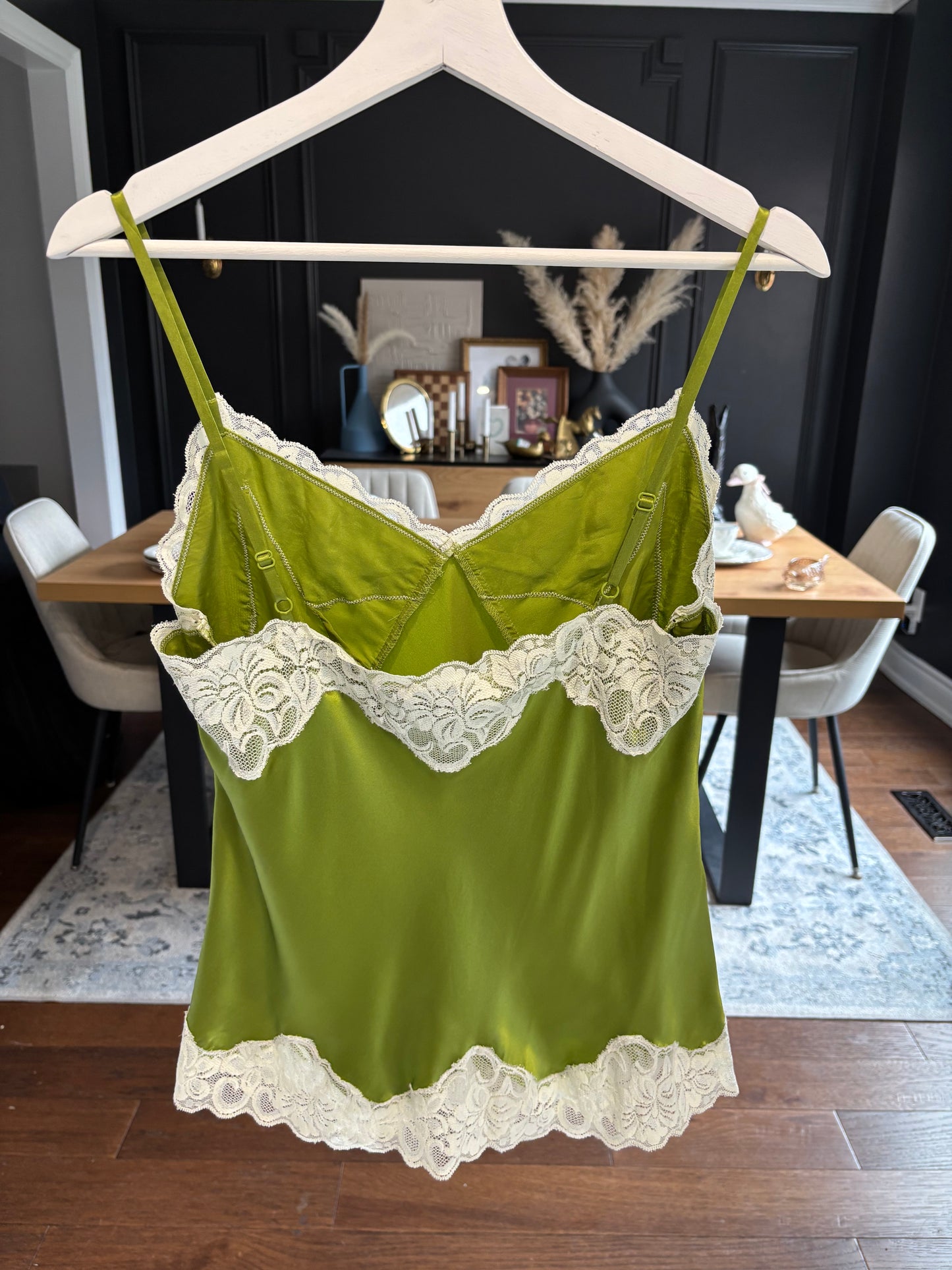Silk Olive Green Cami Size 12