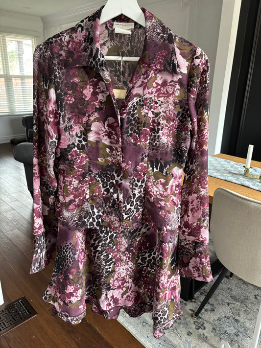 Vintage 2 Piece Leopard & Floral Set Size S