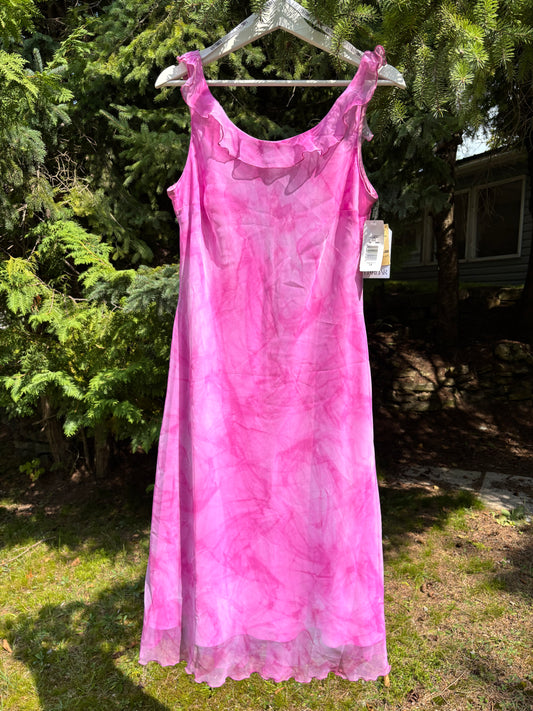 Vintage Pink Ruffle Dress Size 14