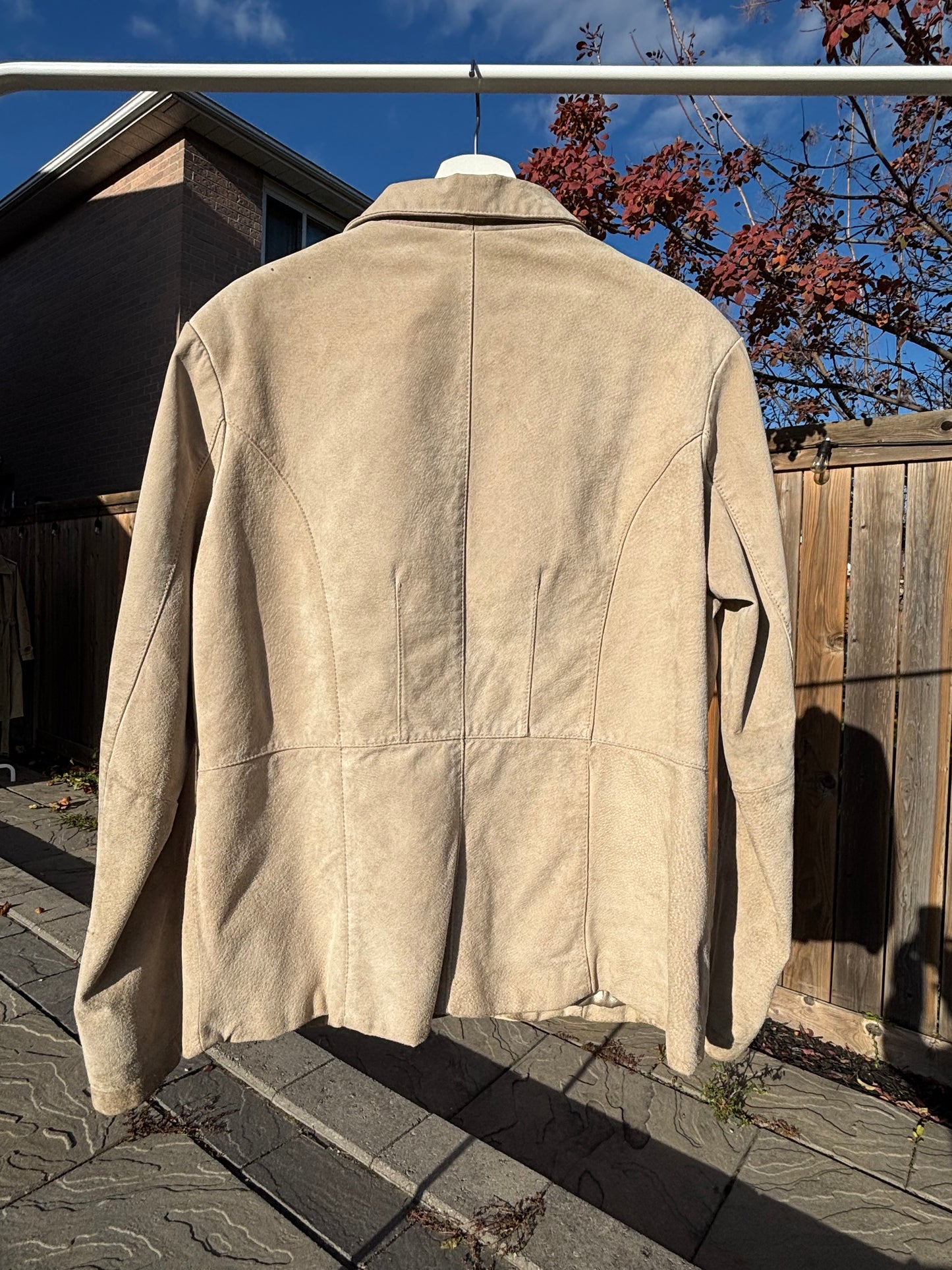 Khaki Coloured Suede Jacket Size L