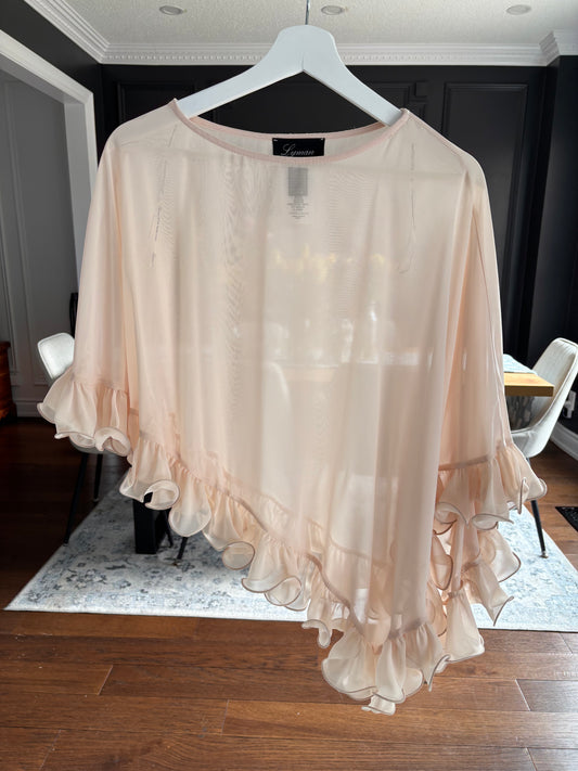 Ruffle Asymmetrical Poncho Size OS
