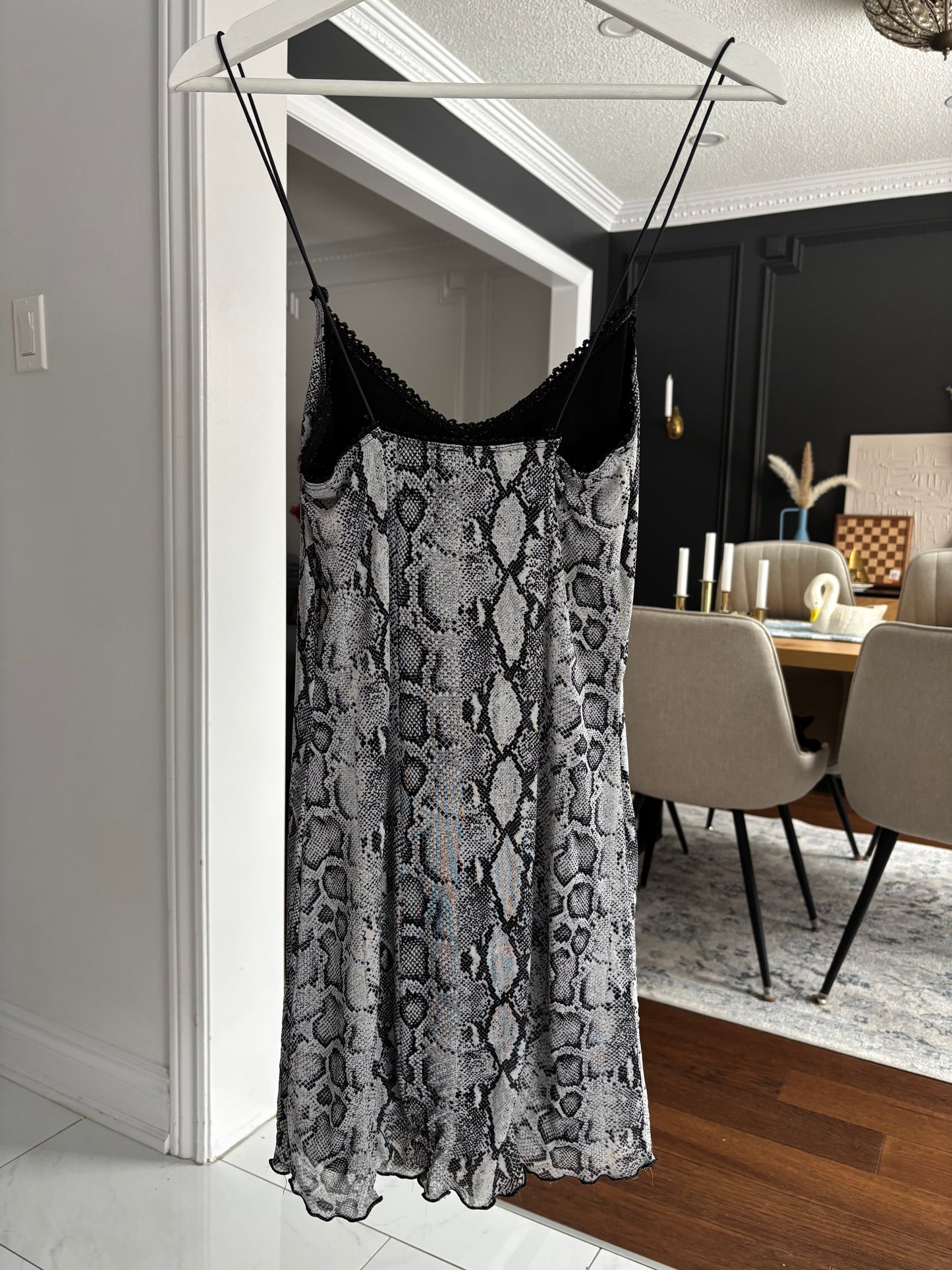 Snake Print Long Cami/ Mini Dress Size M