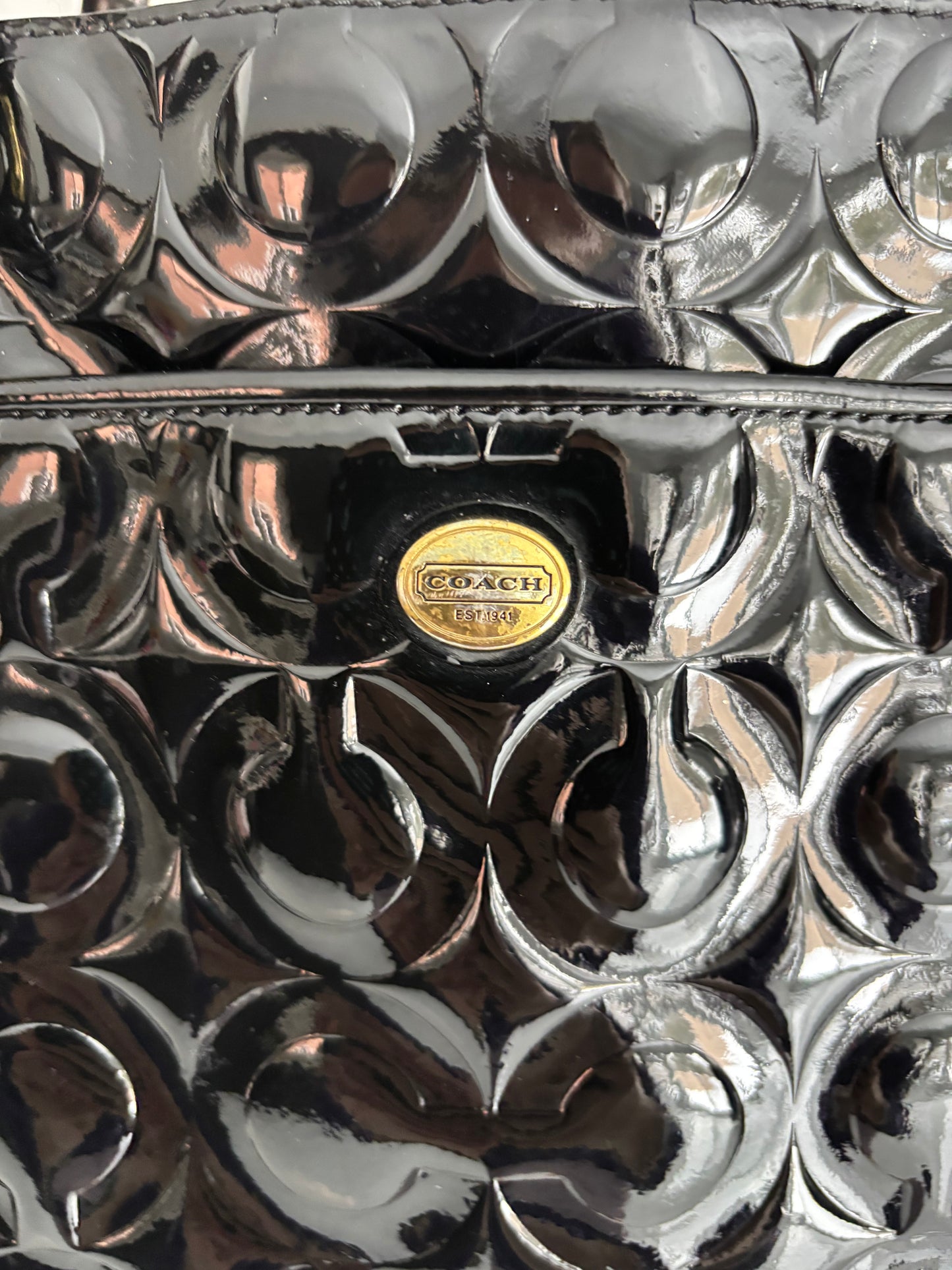 Coach Peyton Embossed Patent Carryall Shoulder Bag