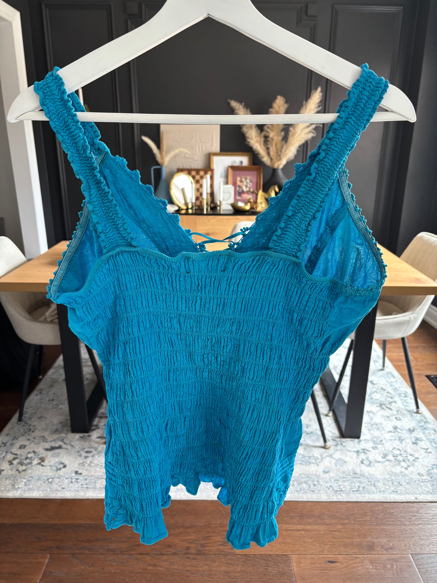 Blue Crochet Beach Top Size M