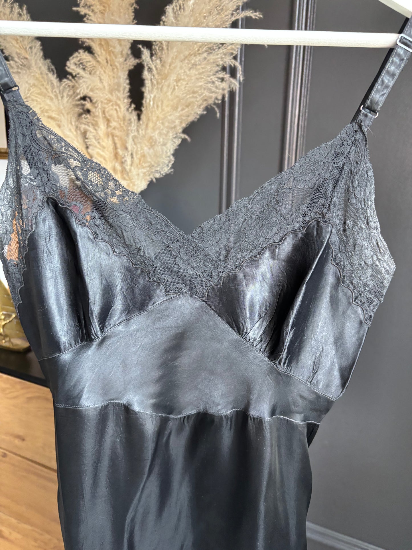 Black Vintage Vanity Fair Slip Dress Size S
