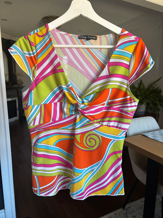 Colourful Twist Front Top Size L