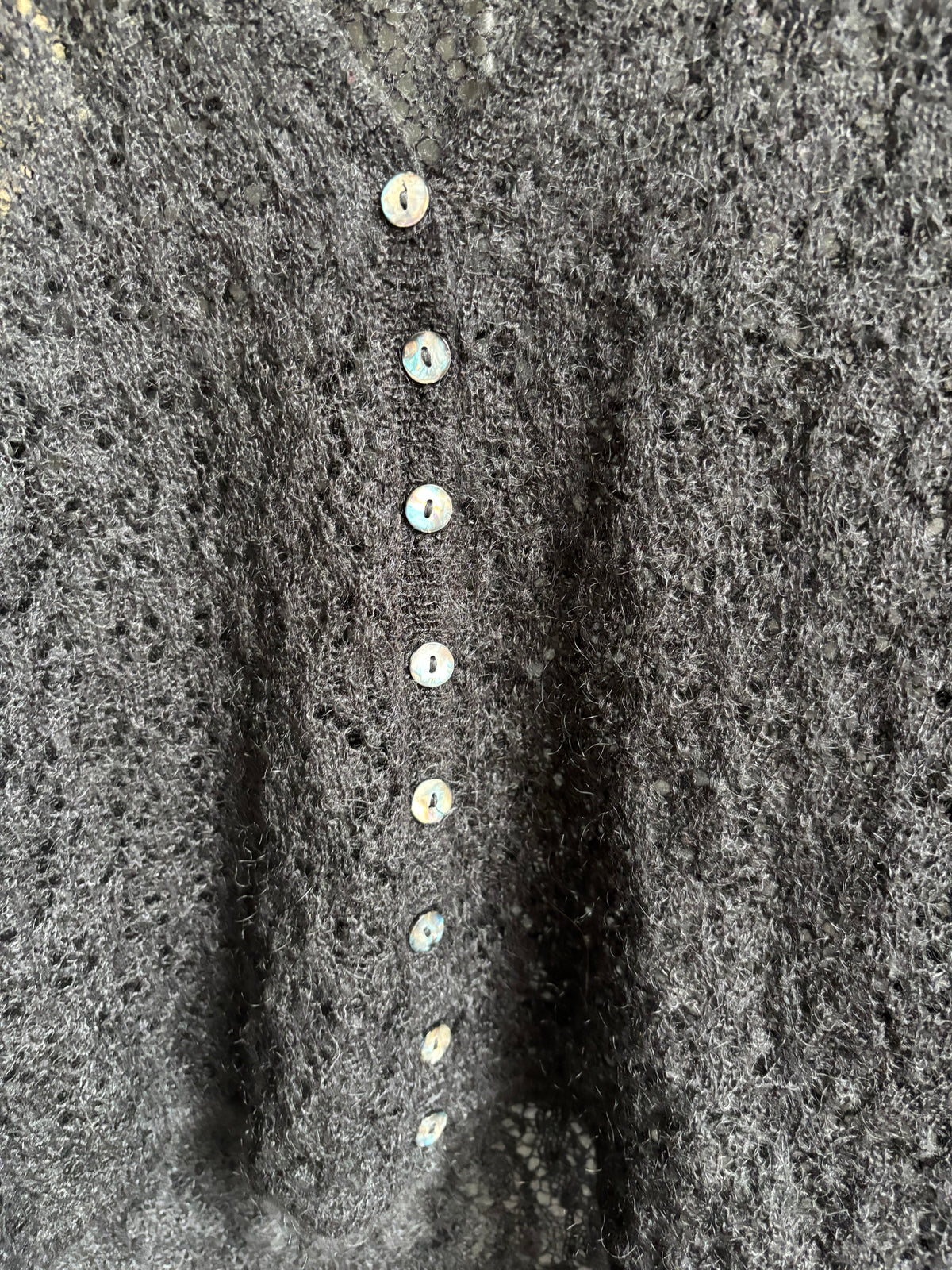 Black Loose Knit Vintage Cardigan Size S
