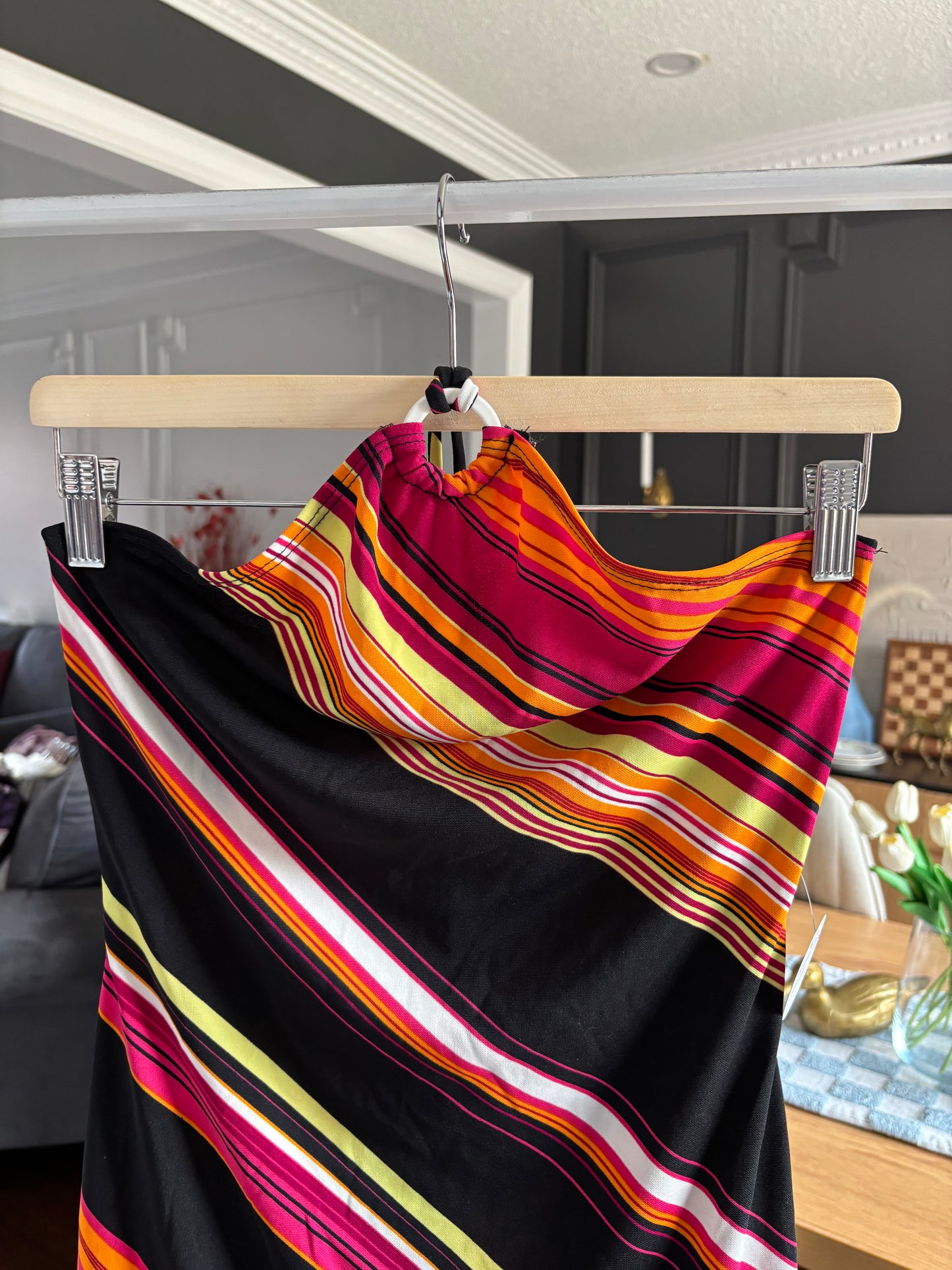 Striped Halter Beach Dress Size S