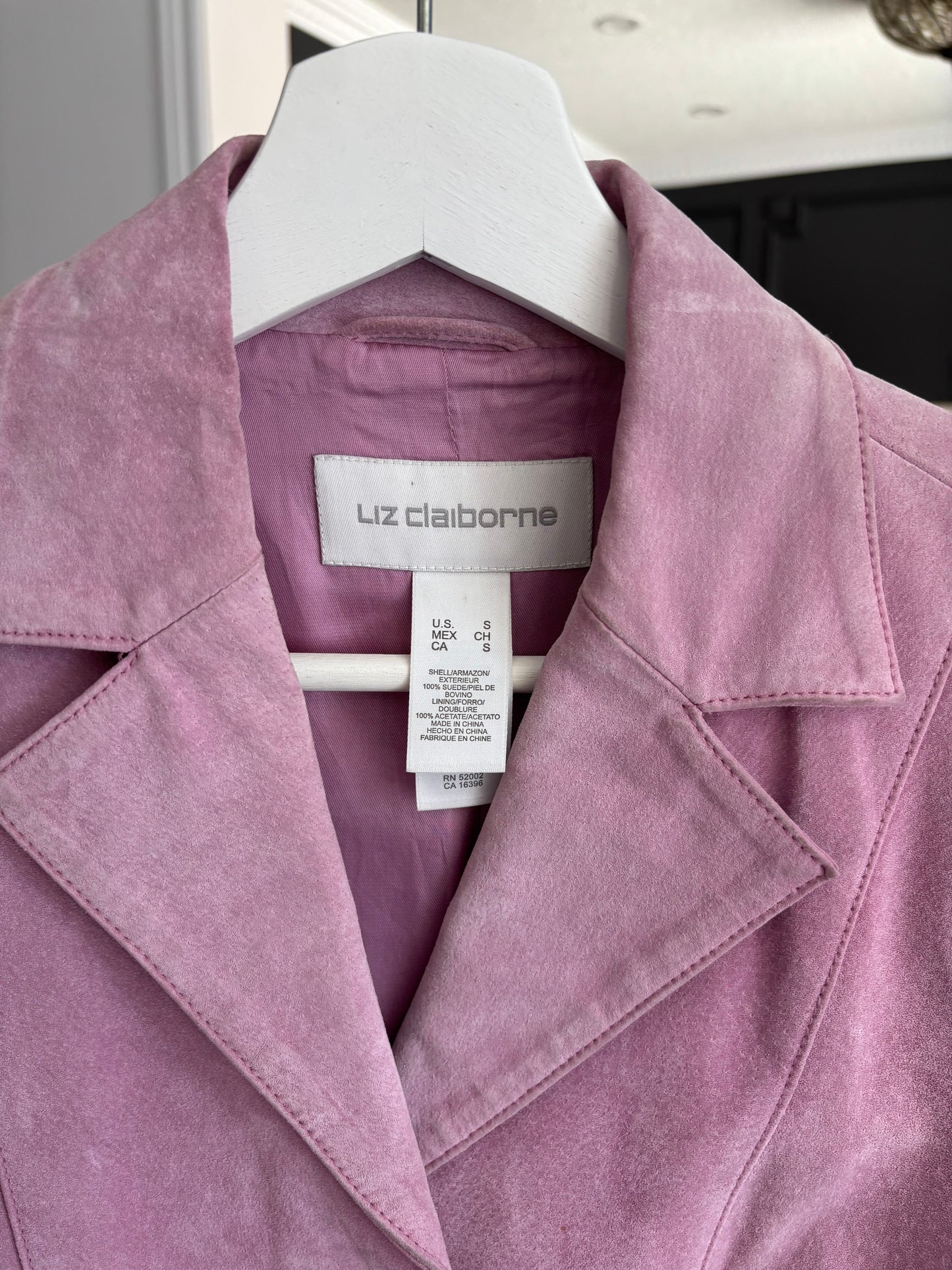 Pink Liz Claiborne Suede Jacket Size S