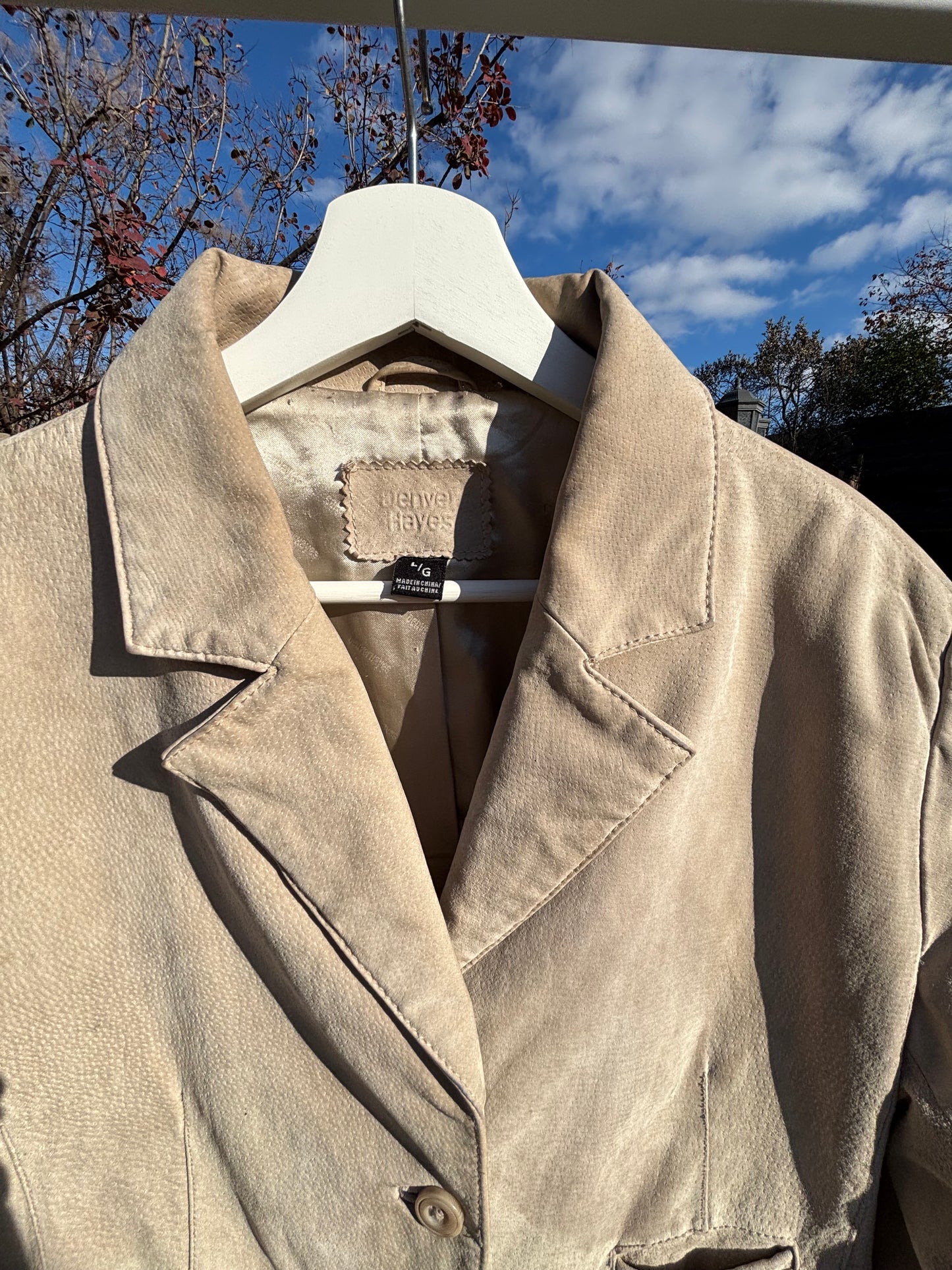 Khaki Coloured Suede Jacket Size L