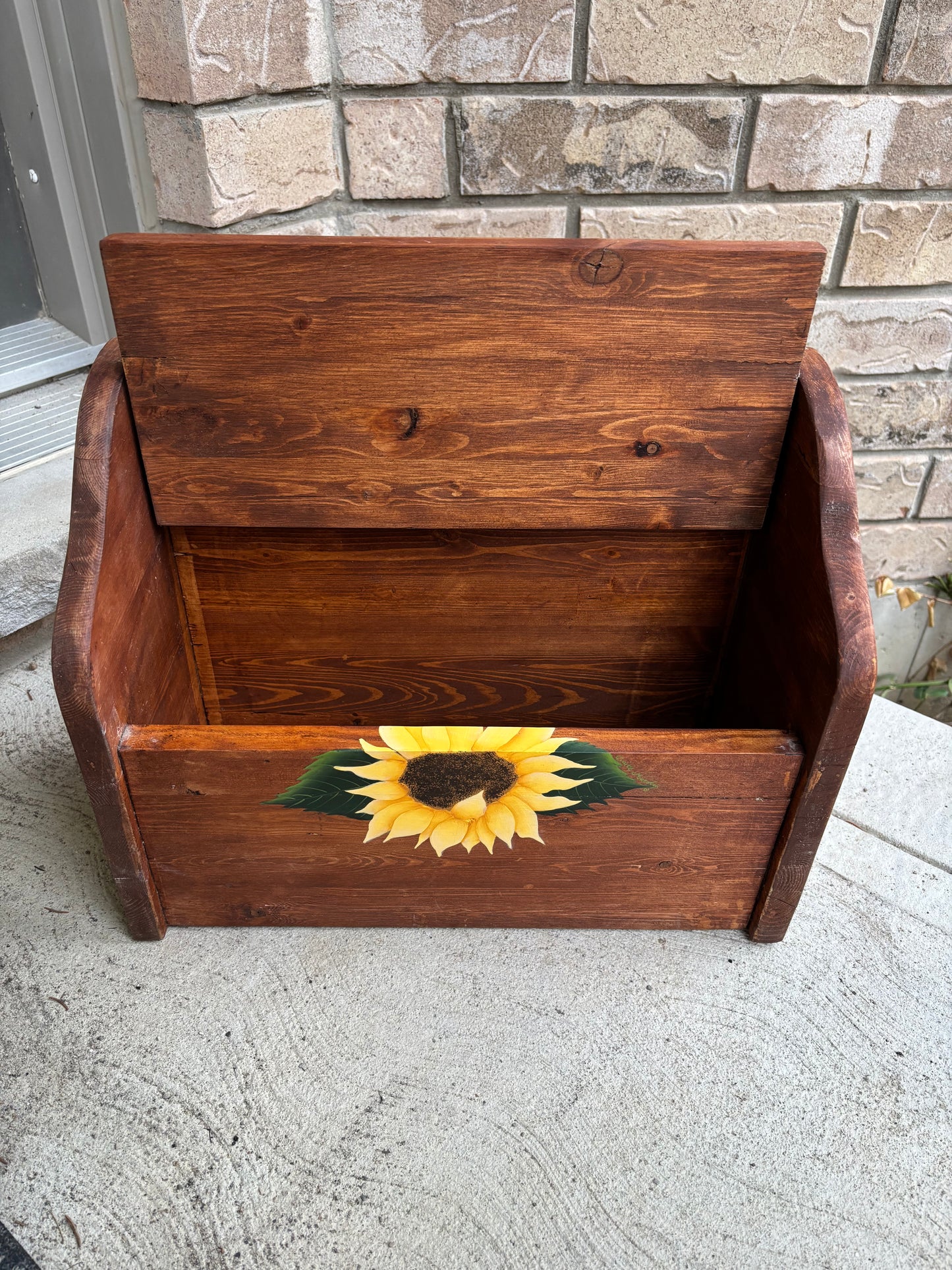 Painted Sunflower Wooden Box